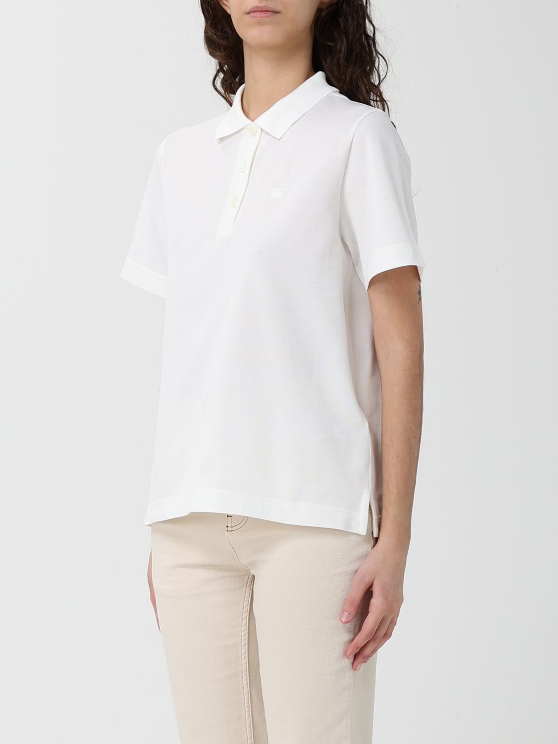 Burberry Burberry Polo Shirt Woman White Size L / US 10 / IT 46 - 4 Thumbnail