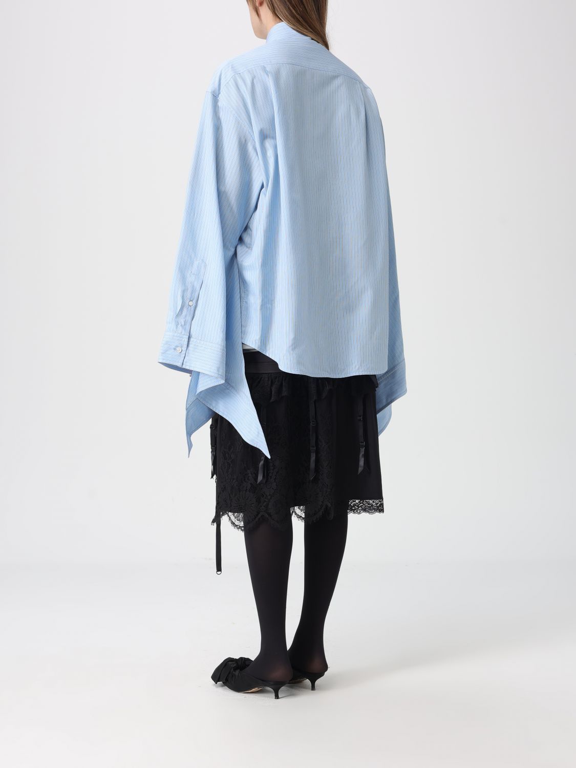 Balenciaga Balenciaga Shirt Woman Gnawed Blue Size M / US 6-8 / IT 42-44 - 3 Thumbnail
