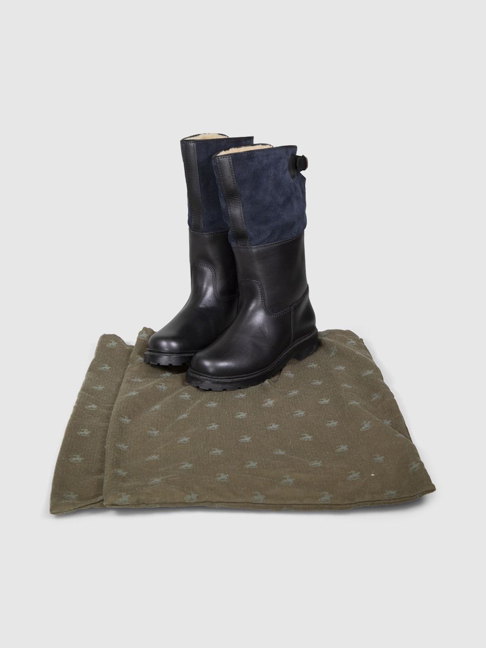 Ludwig Reiter Black & Navy Shearling Lined Boots Size US 6.5 / IT 36.5 - 3 Thumbnail