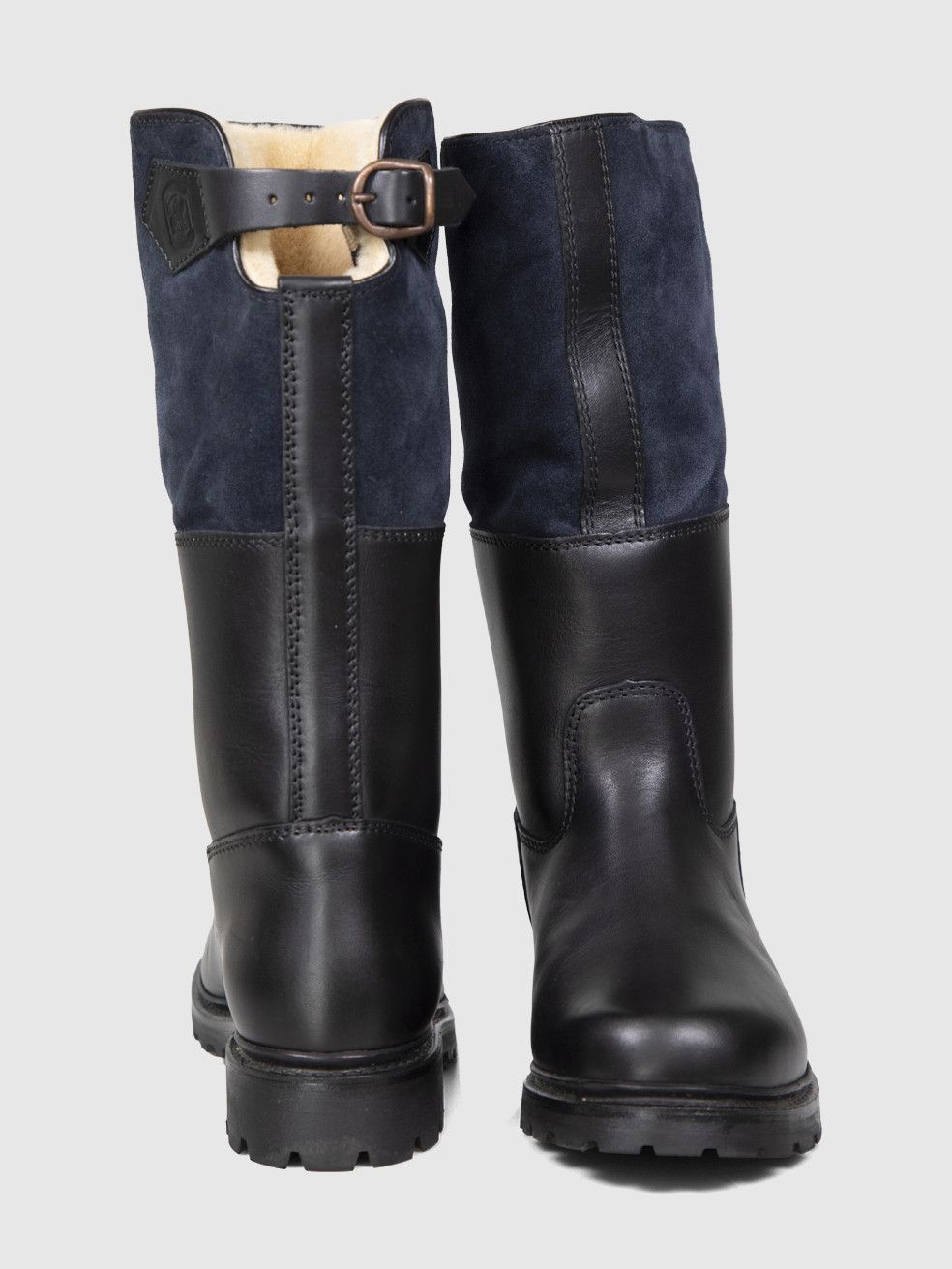 Ludwig Reiter Black & Navy Shearling Lined Boots Size US 6.5 / IT 36.5 - 4 Thumbnail