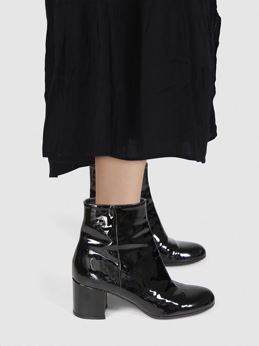 Gianvito Rossi Black Patent Leather Heeled Boots Size US 7 / IT 37 - 2 Thumbnail