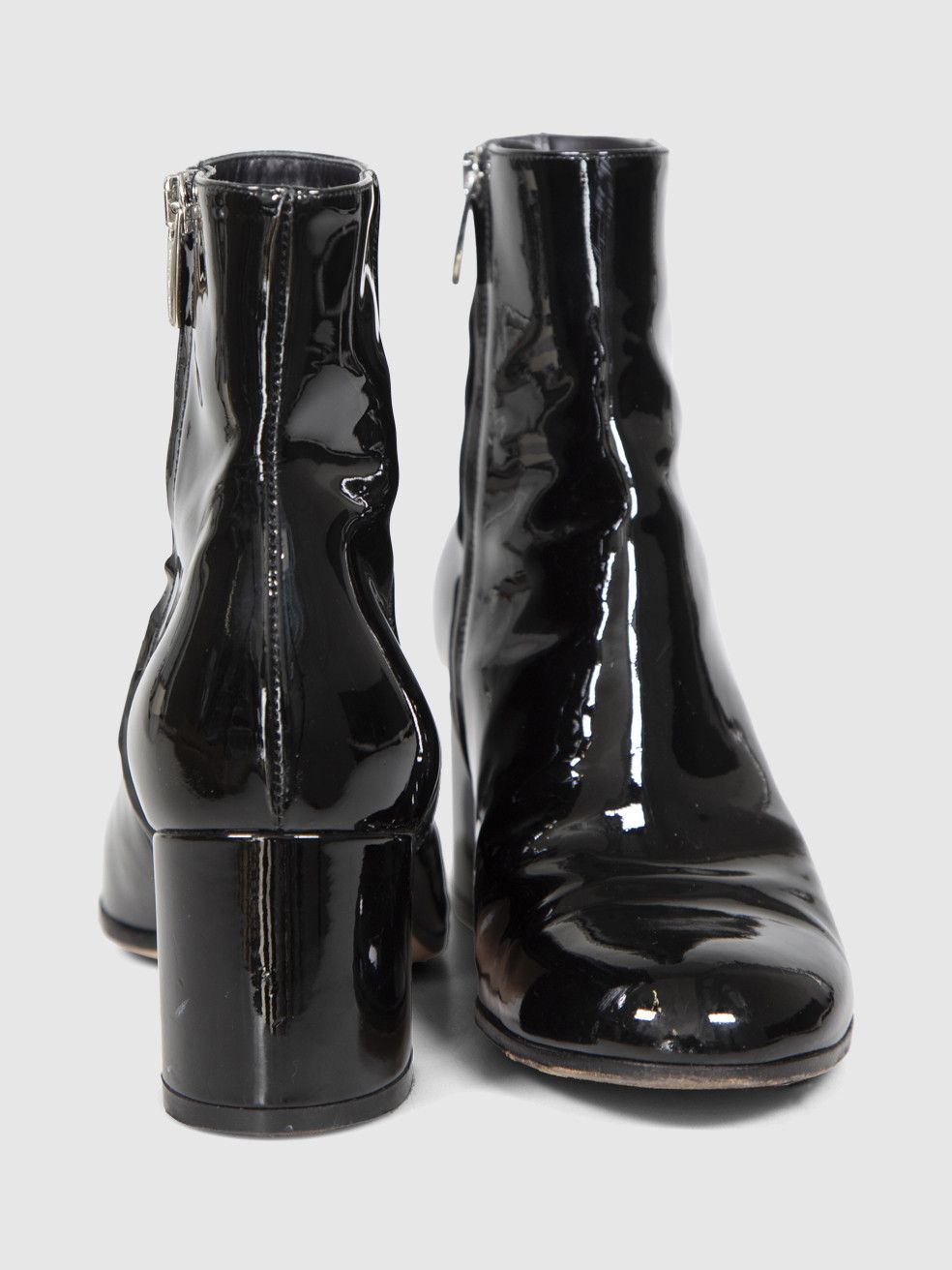 Gianvito Rossi Black Patent Leather Heeled Boots Size US 7 / IT 37 - 4 Thumbnail