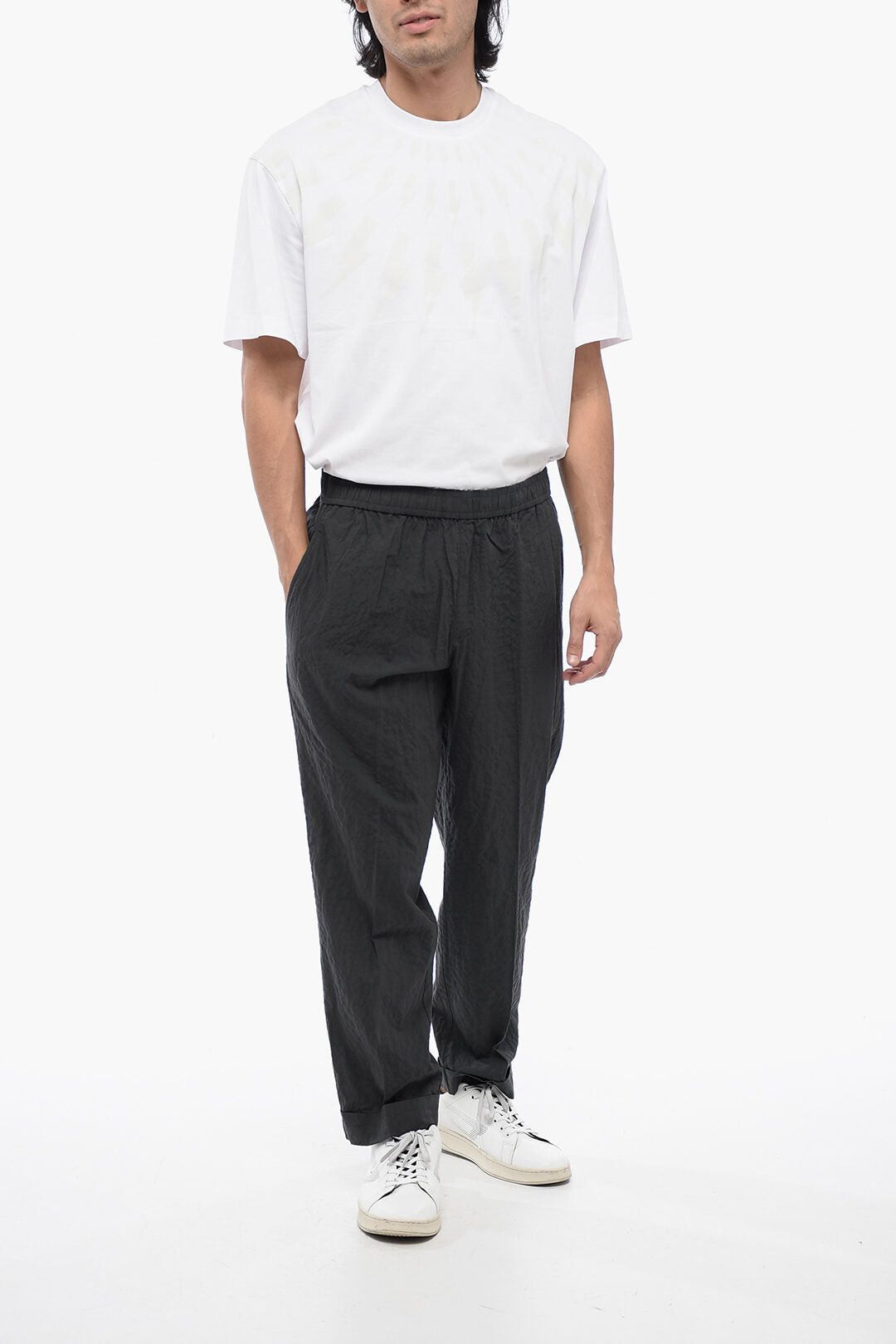 Neil Barrett Slim Fit Cotton Pants REM with Crinkled Effect Size US 31 - 4 Thumbnail