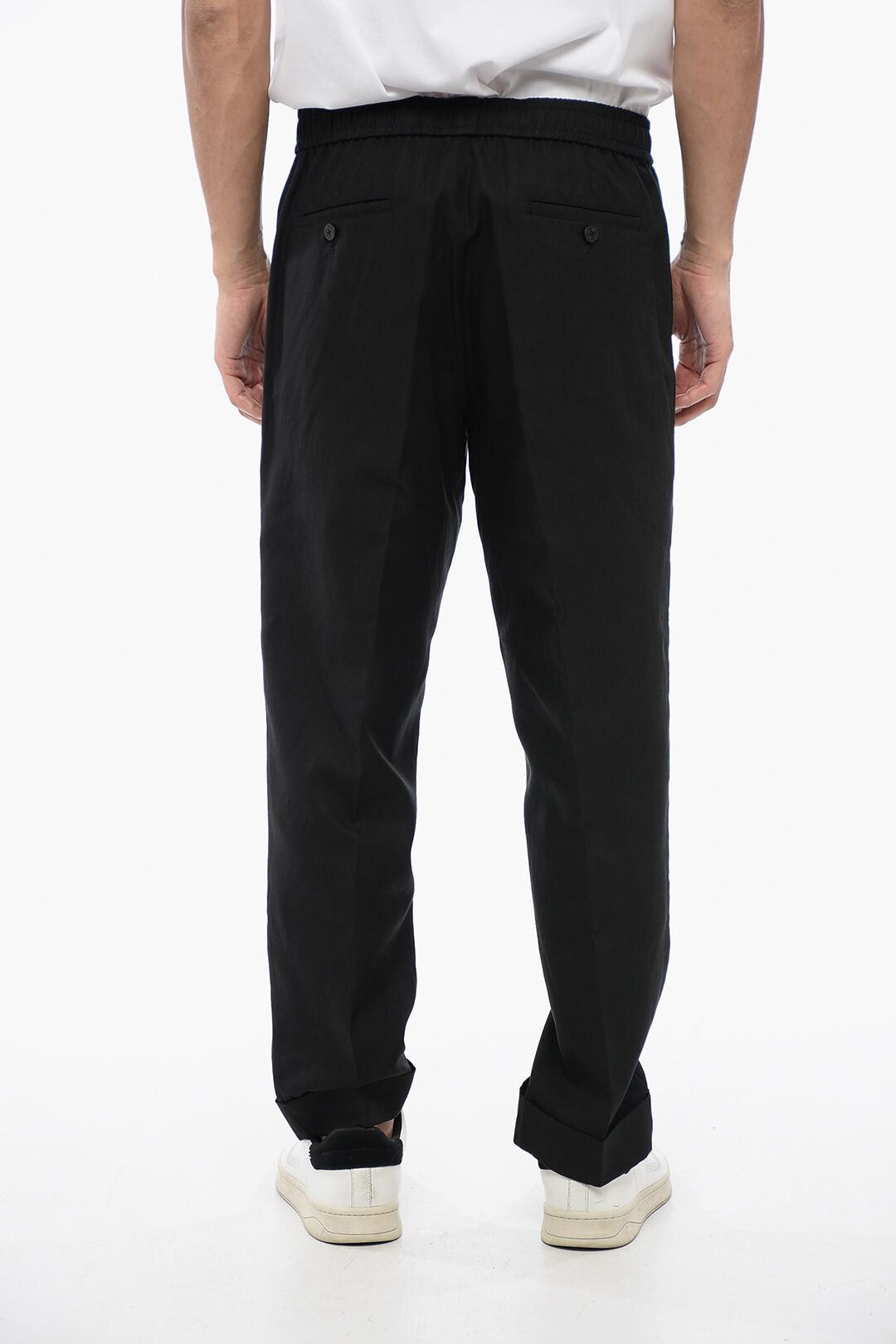 Neil Barrett Linen-Blend Trousers REM with Elastic Waist Size US 33 - 2 Thumbnail