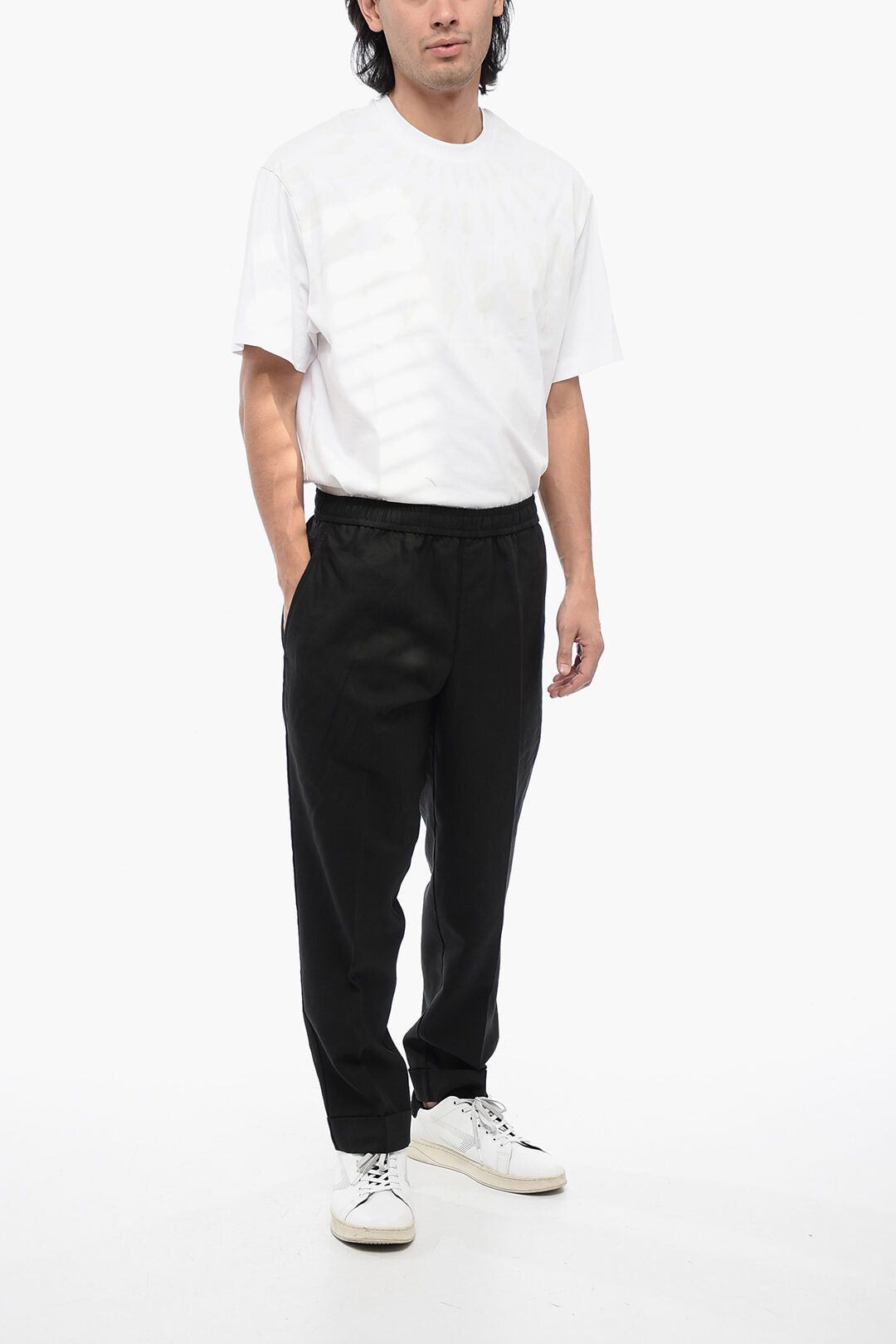 Neil Barrett Linen-Blend Trousers REM with Elastic Waist Size US 33 - 4 Thumbnail