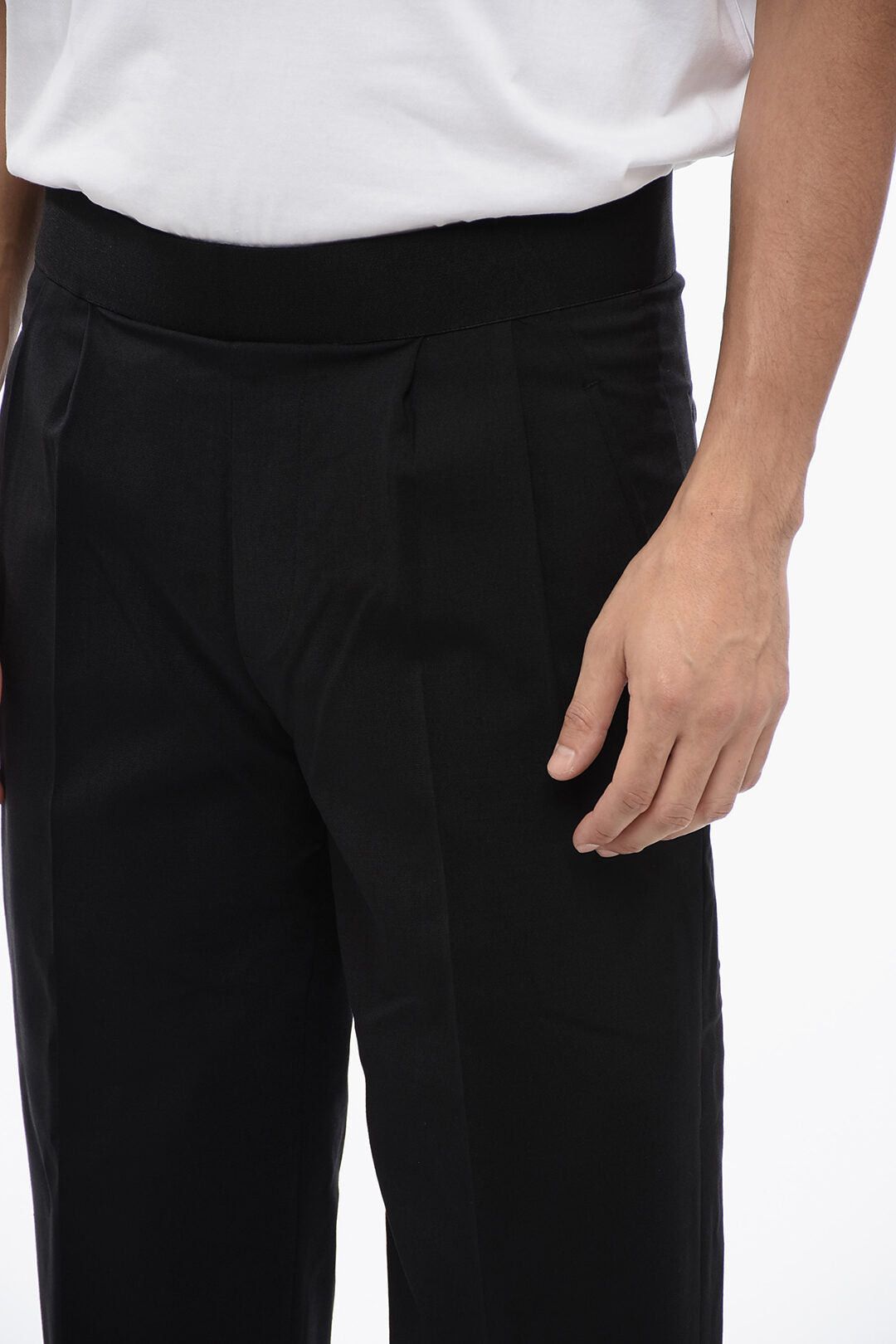 Neil Barrett Virgin-Wool-Blend Tapered-Fit Pants With Two Pleats Size US 30 / EU 46 - 3 Thumbnail
