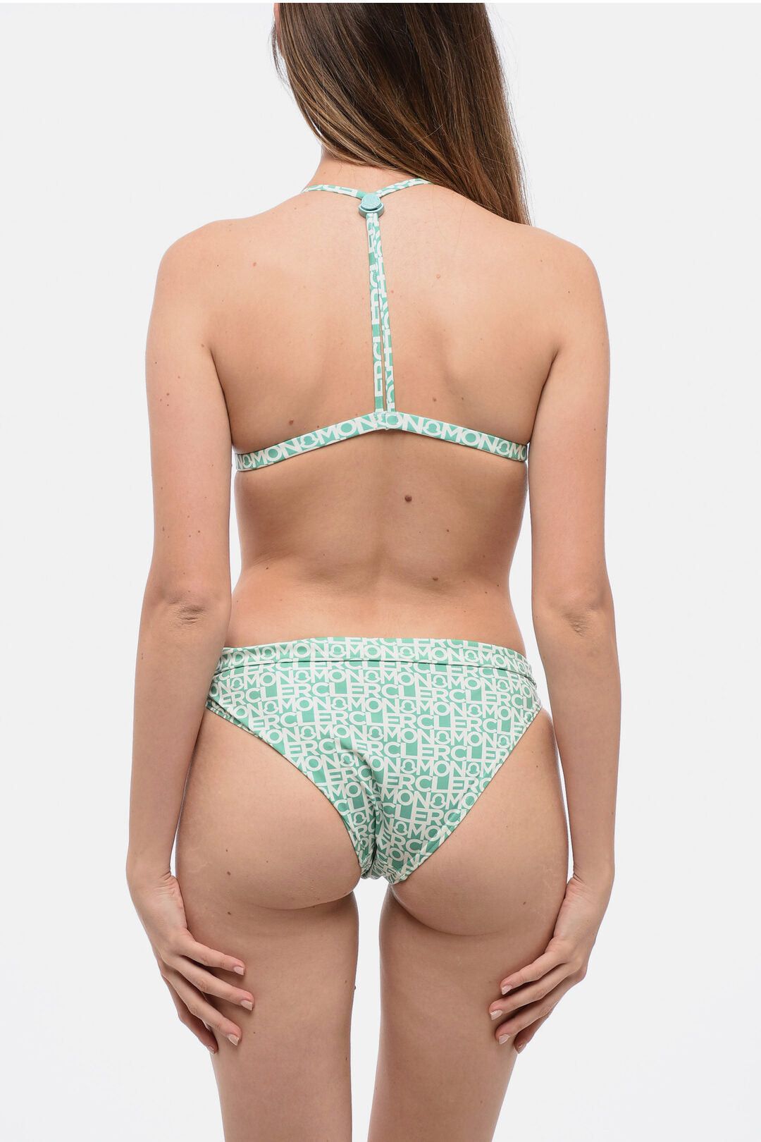 Moncler Triangle Bikini with All-Over Logo Print and Adjustable Straps Size ONE SIZE - 2 Thumbnail