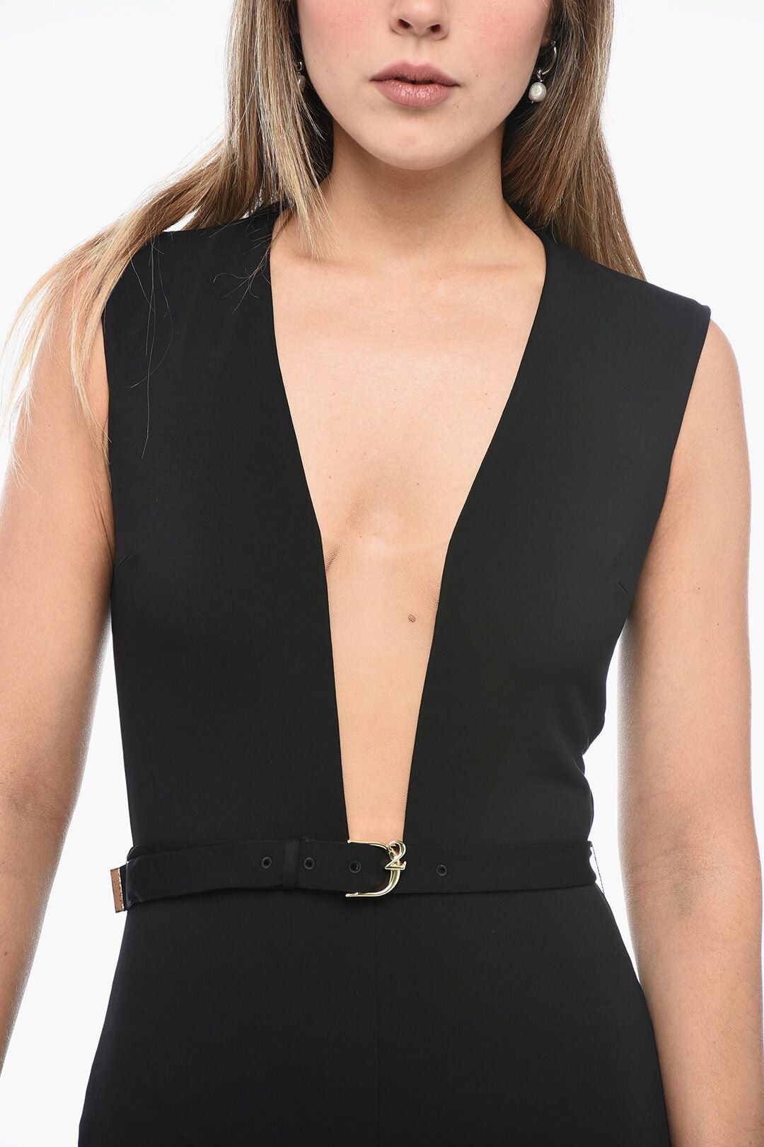 Dsquared2 Sleeveless Jumpsuit with Belt and Mesh Detail Size 34" / US 12 / IT 48 - 3 Thumbnail