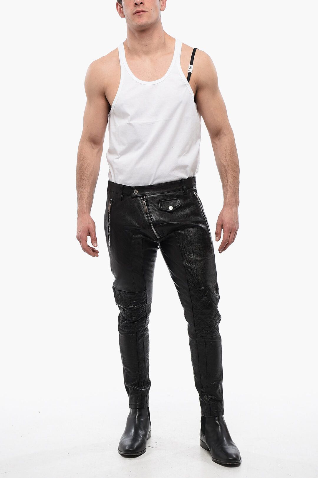 Dsquared2 Leather Biker Pants with Zip Detail Size US 32 / EU 48 - 9 Thumbnail