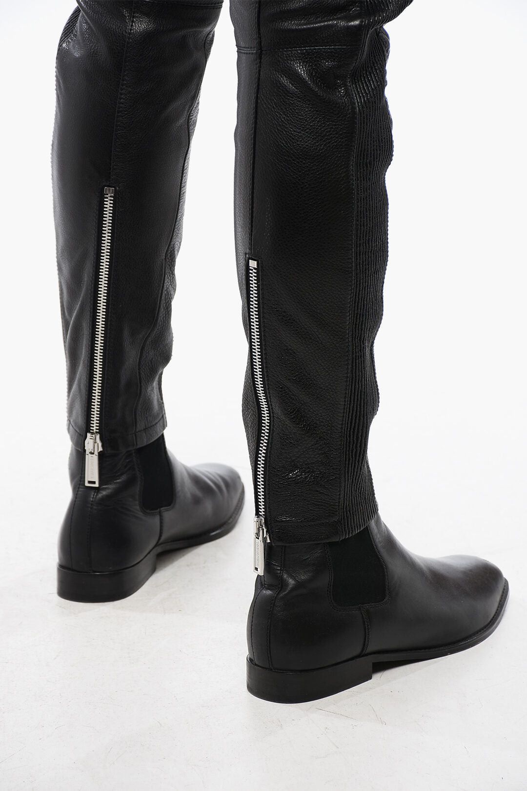 Dsquared2 Leather Biker Pants with Zip Detail Size US 32 / EU 48 - 8 Thumbnail