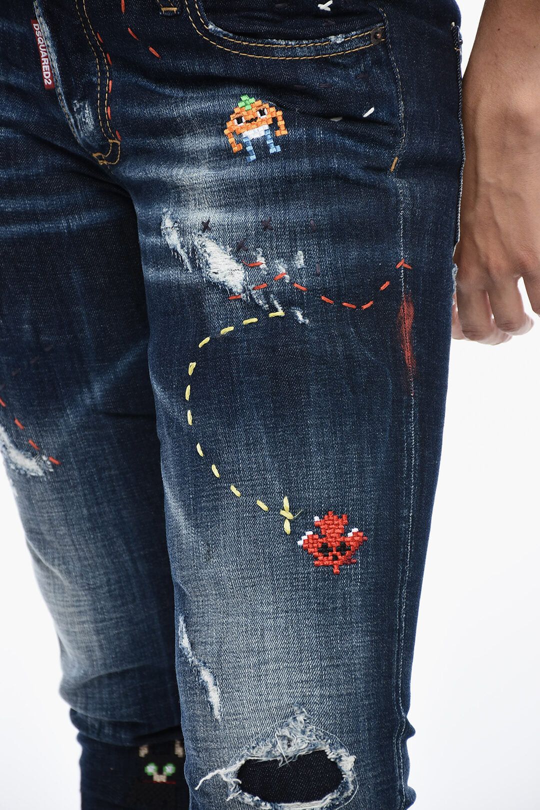 Dsquared2 Monster Maze Skinny Jeans with 14.5cm Embroidery Size 27" / US 4 / IT 40 - 3 Thumbnail