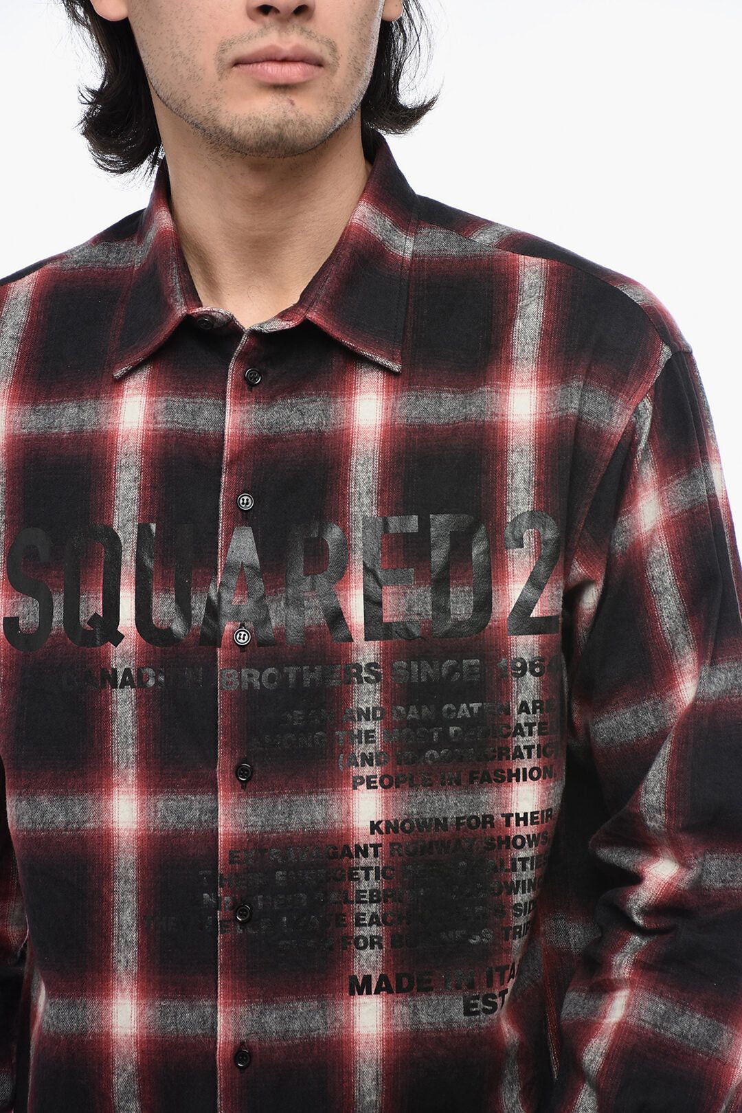 Dsquared2 Flannel Shirt with Lettering Print Size US S / EU 44-46 / 1 - 3 Thumbnail