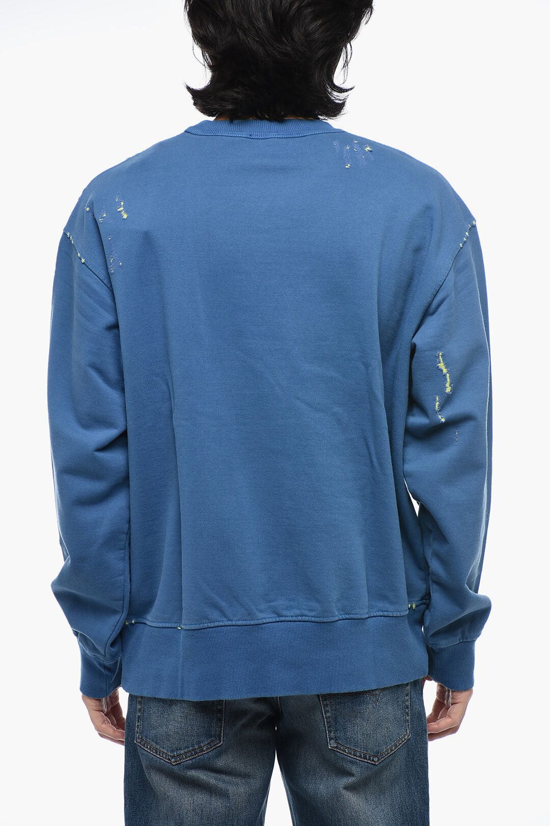 Diesel Distressed Sweatshirt S-MACS-L2 with Embroidered Logo Size US L / EU 52-54 / 3 - 2 Thumbnail