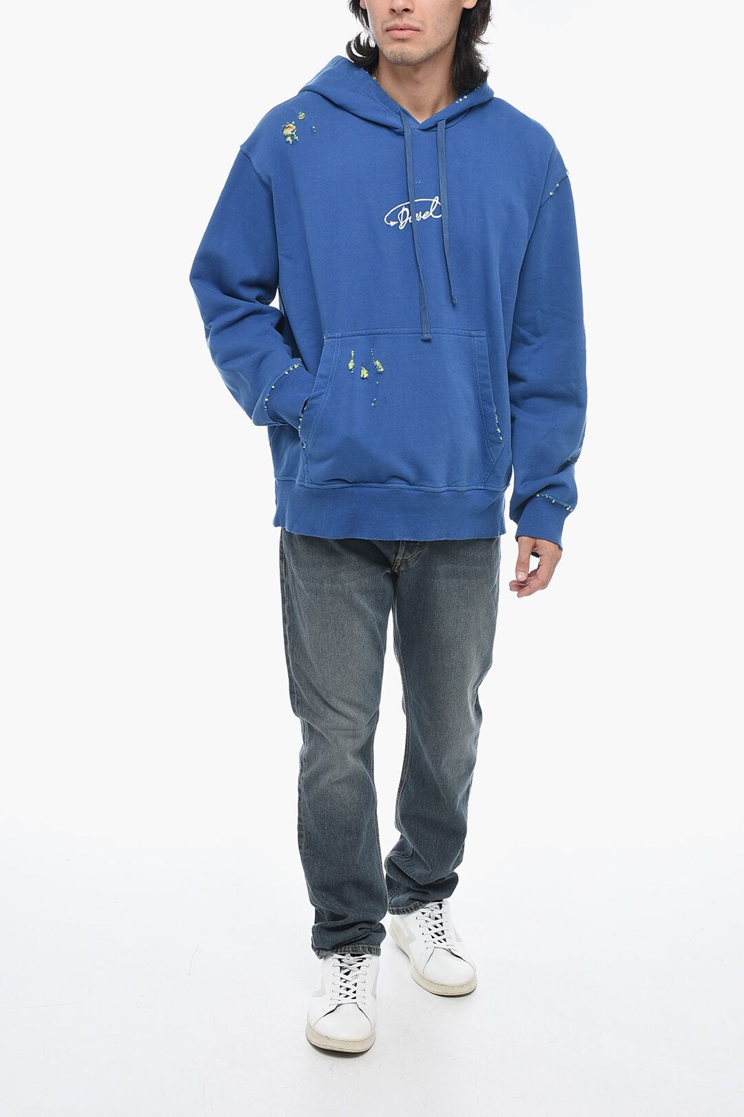 Diesel Hooded Sweatshirt S-MACS-L2 with Contrasting Distressed Details Size US S / EU 44-46 / 1 - 4 Thumbnail