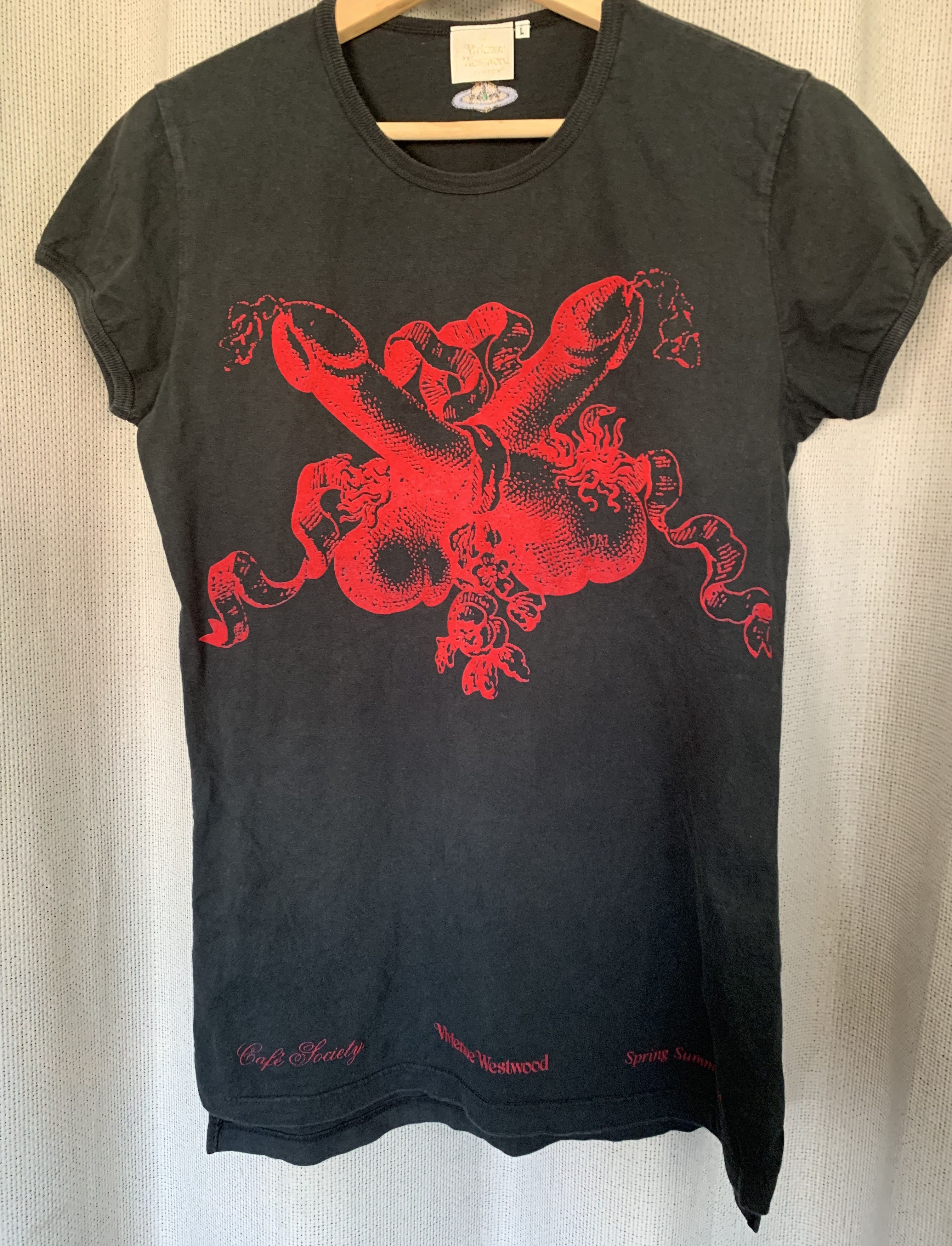 Vintage Vivienne Westwood Café Society S/S 1994 Flocked Cocks T-shirt