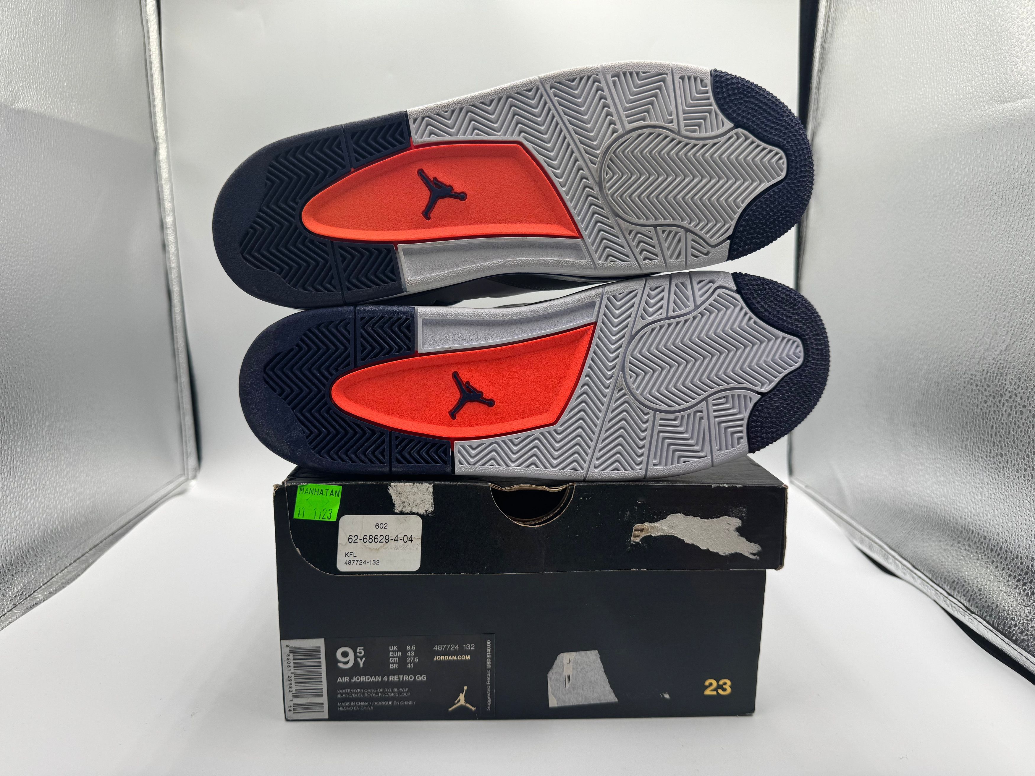 Jordan Brand PRE OWNED Air Jordan Retro 4 Deep Royal Blue (GS) Conditiona Size US 9.5 / EU 42-43 - 5 Thumbnail