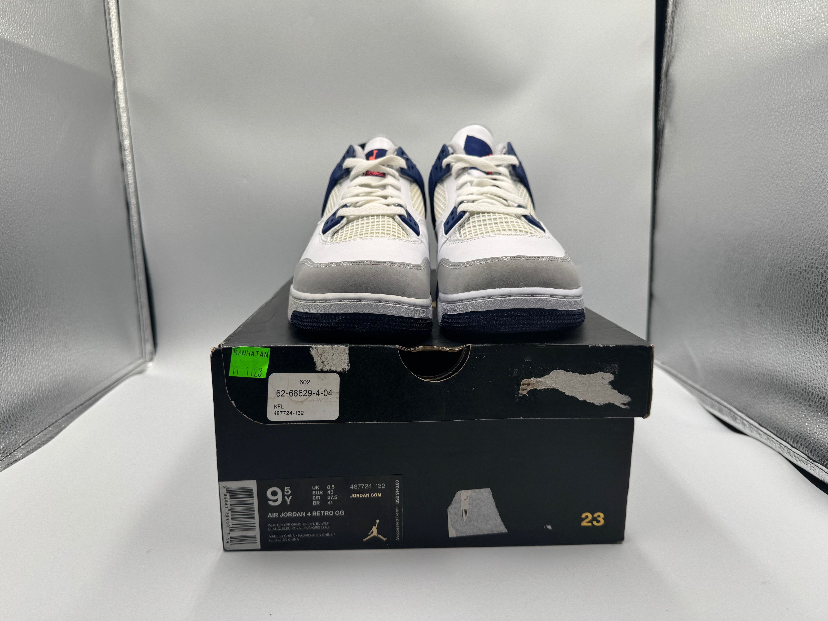 Jordan Brand PRE OWNED Air Jordan Retro 4 Deep Royal Blue (GS) Conditiona Size US 9.5 / EU 42-43 - 3 Thumbnail
