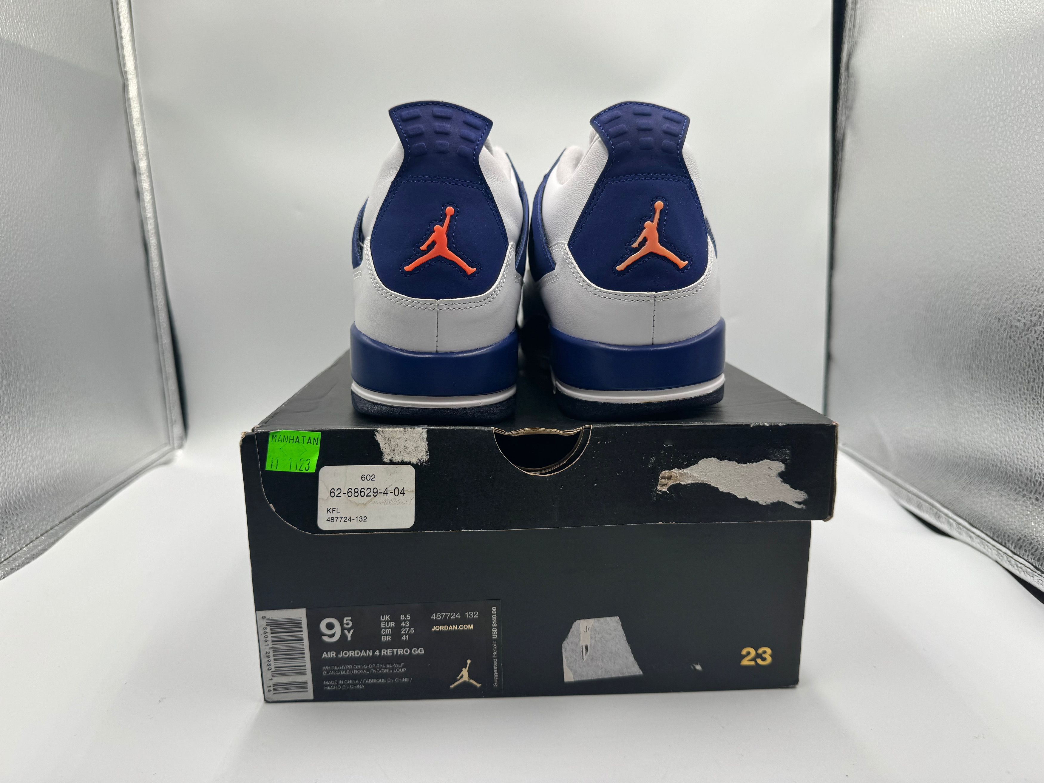 Jordan Brand PRE OWNED Air Jordan Retro 4 Deep Royal Blue (GS) Conditiona Size US 9.5 / EU 42-43 - 4 Thumbnail