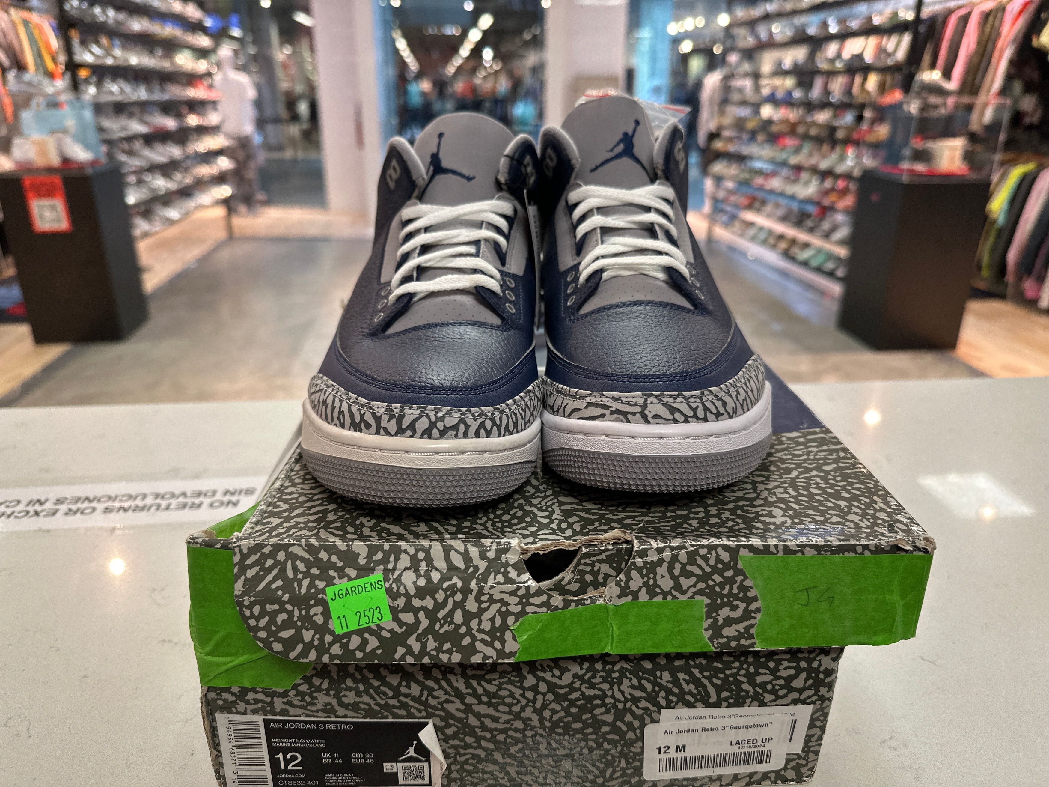 Jordan Brand Air Jordan Retro 3"Georgetown" Conditional Size US 12 / EU 45 - 3 Thumbnail