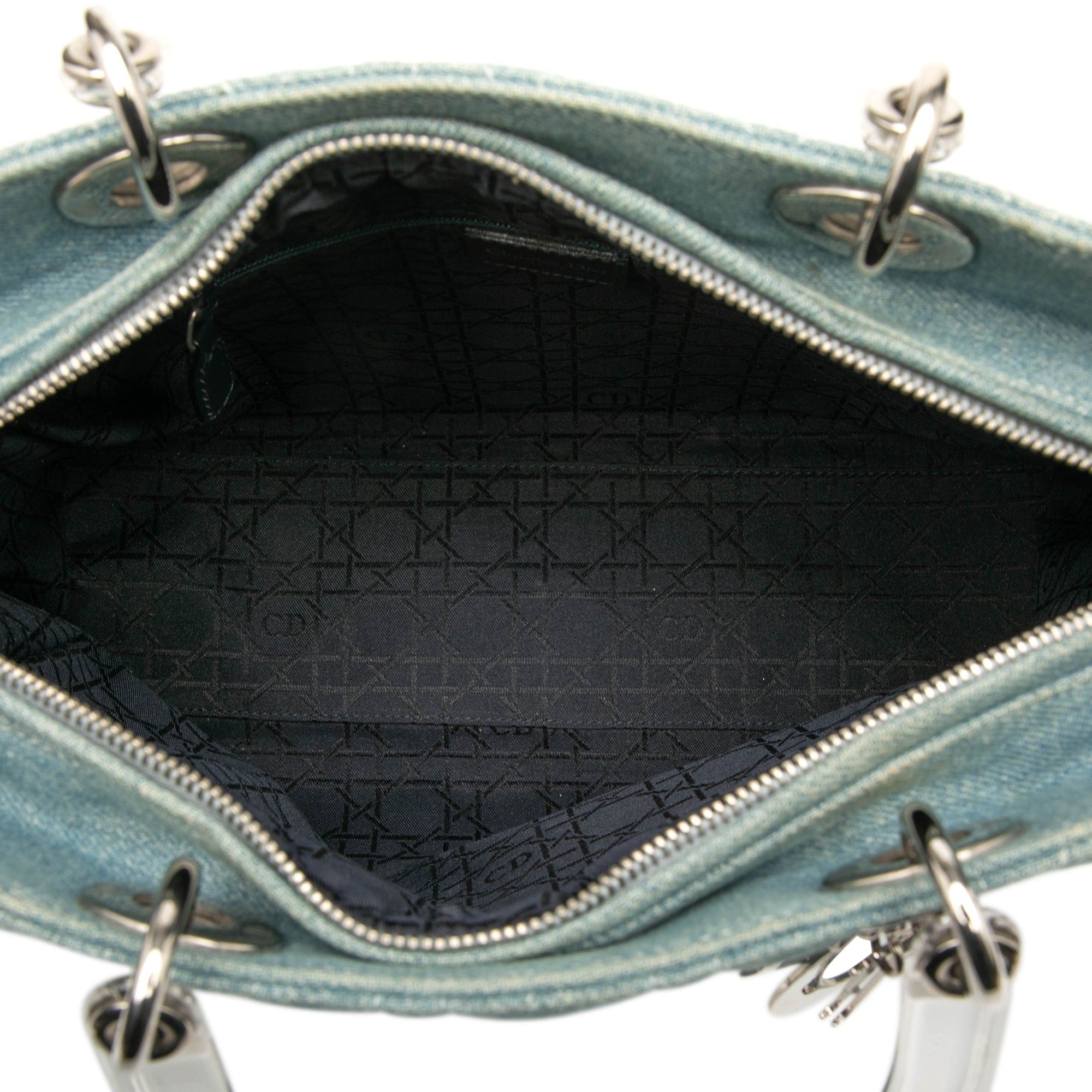 Dior Large Denim Cannage Acrylic Handles Lady Dior Size ONE SIZE - 4 Thumbnail