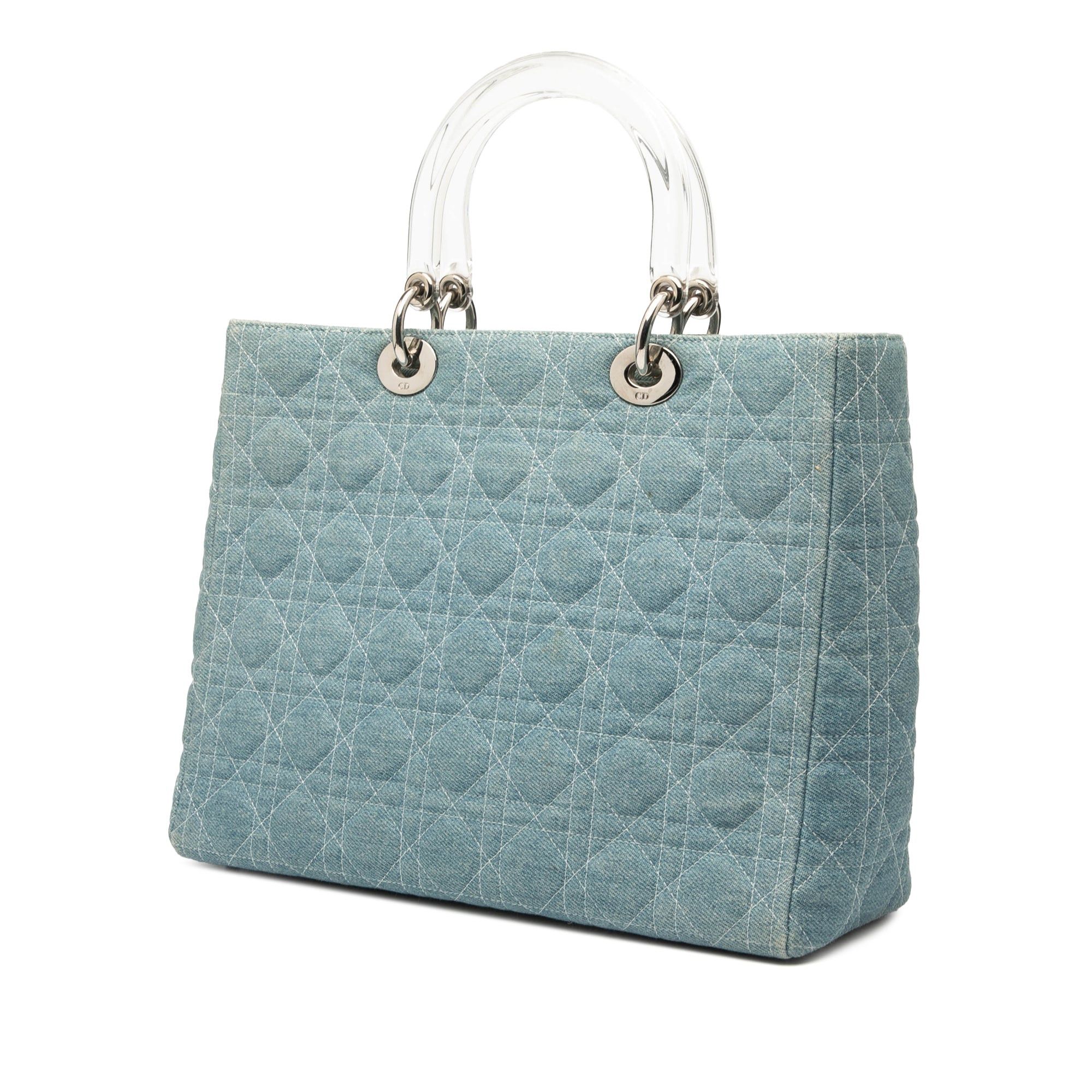 Dior Large Denim Cannage Acrylic Handles Lady Dior Size ONE SIZE - 2 Thumbnail