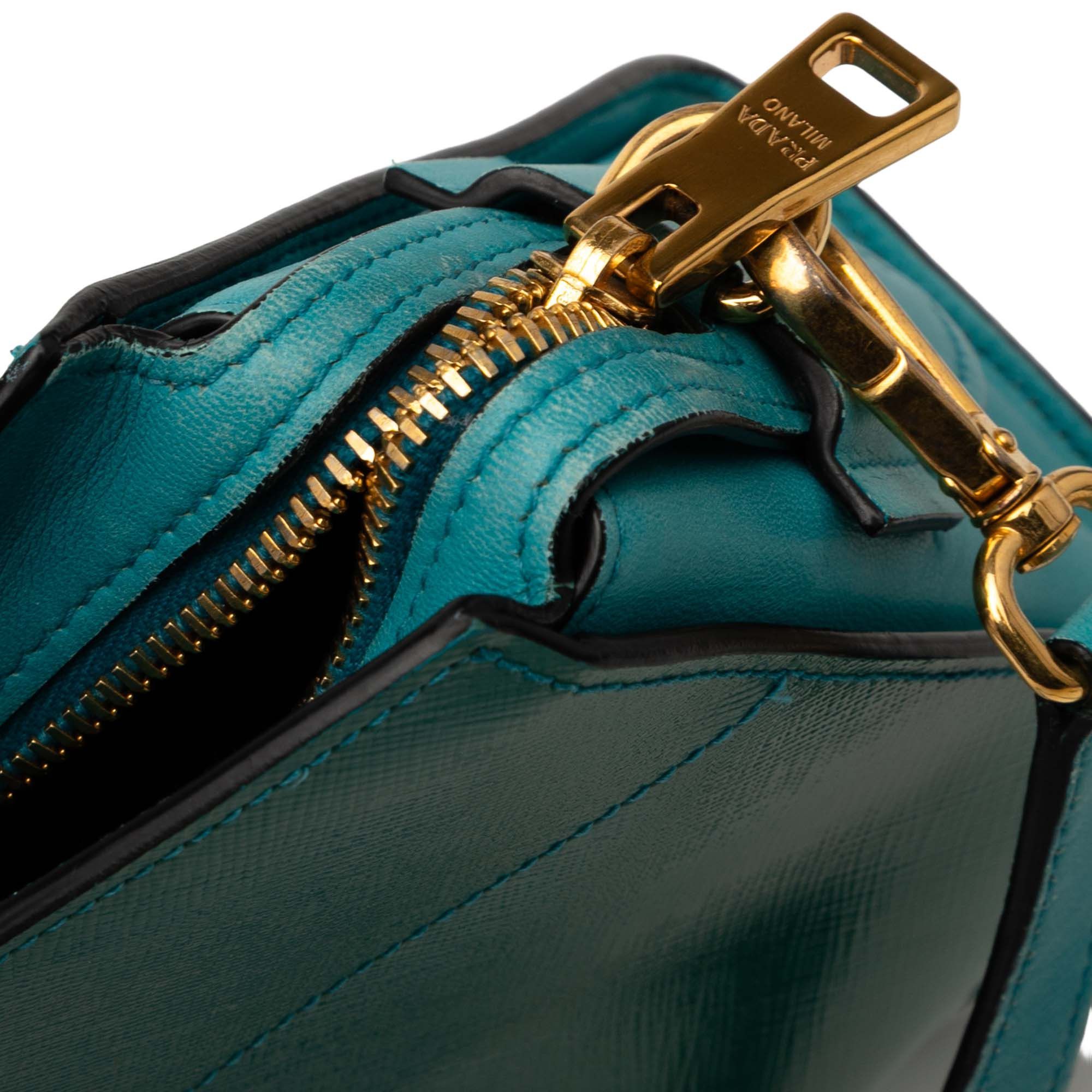 Prada Bicolor Saffiano Vernice Esplanade Crossbody Size ONE SIZE - 7 Thumbnail