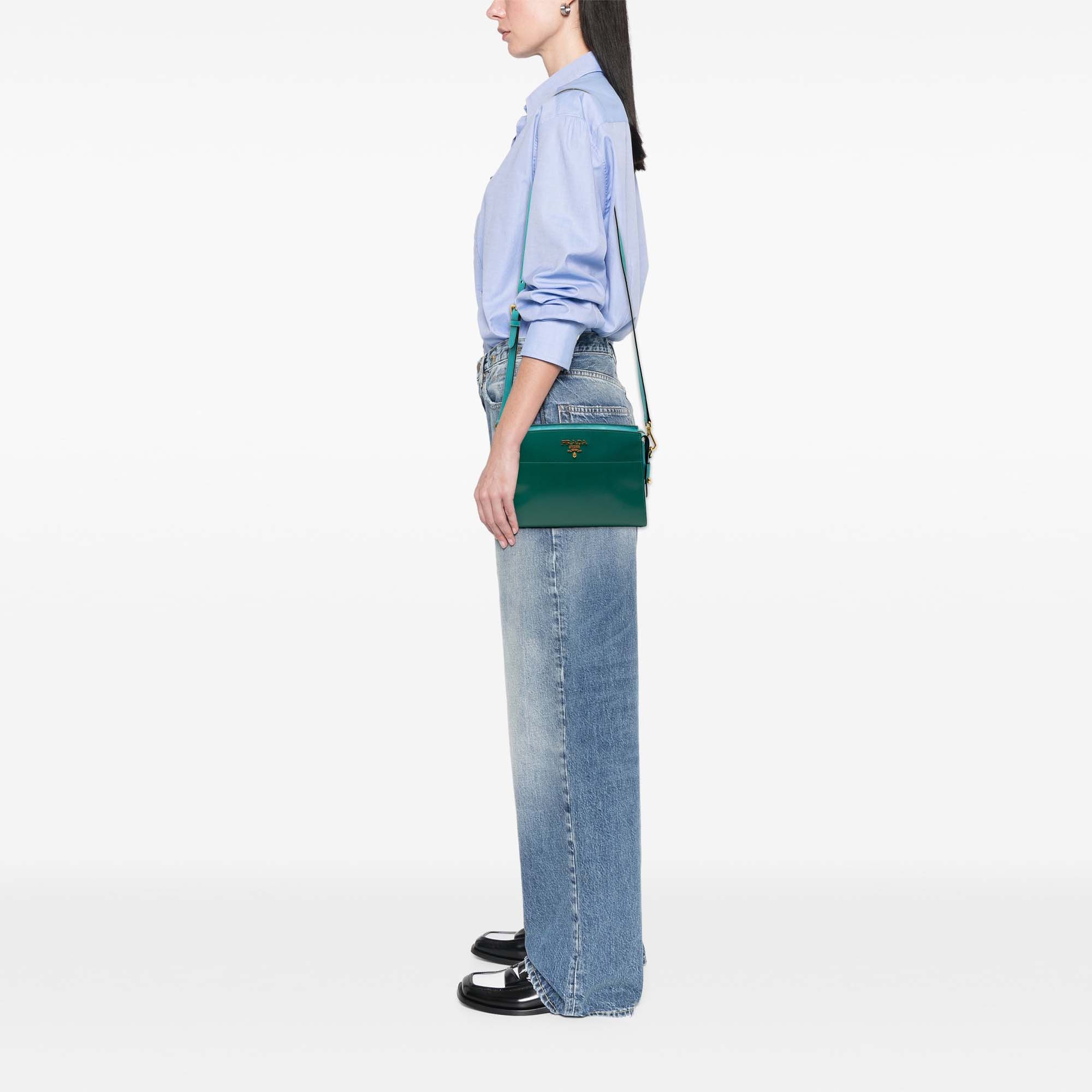 Prada Bicolor Saffiano Vernice Esplanade Crossbody Size ONE SIZE - 8 Thumbnail
