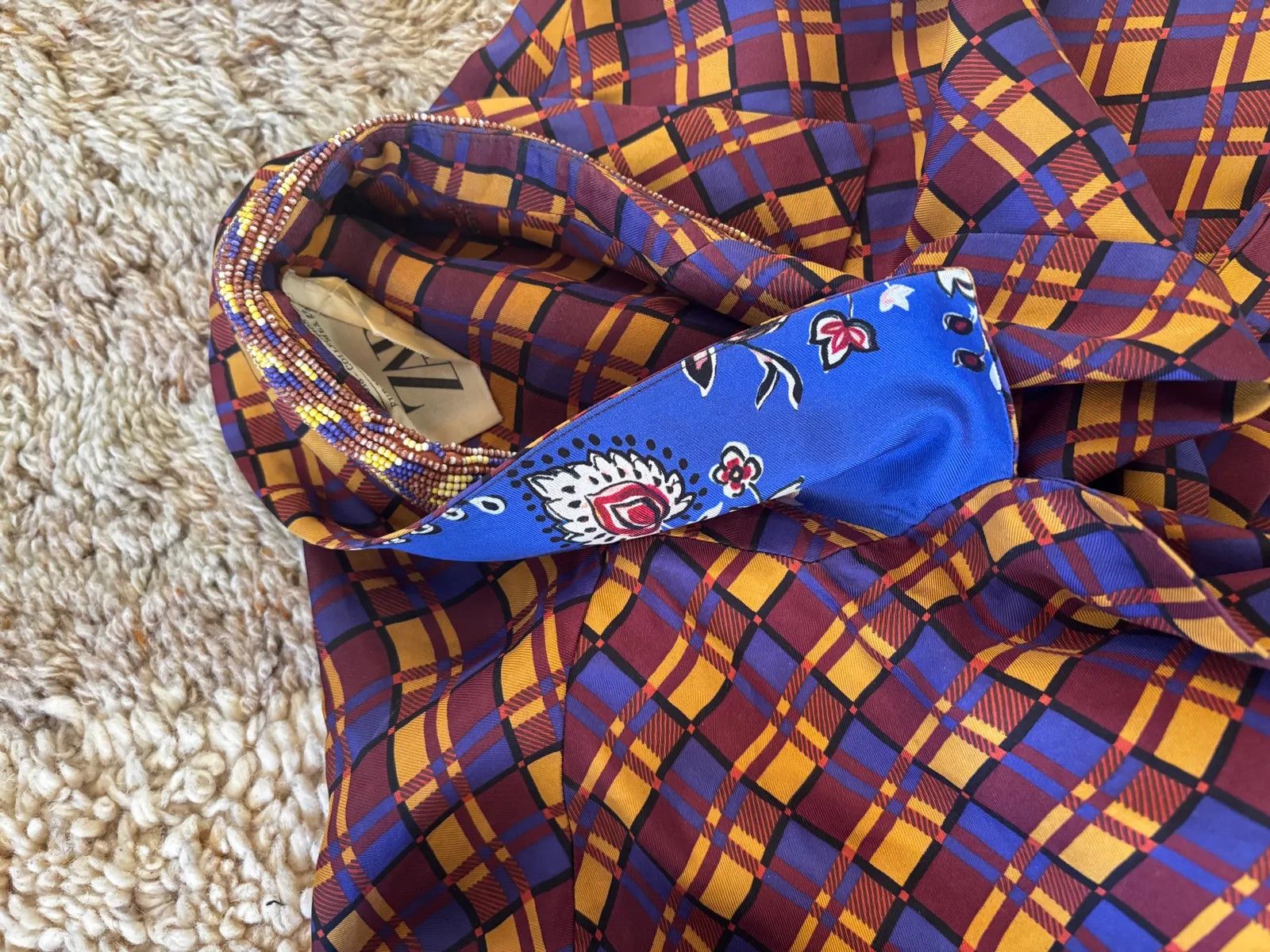 Zara Zara Sidenskjorta med pärlor Shirt Size M / US 6-8 / IT 42-44 - 5 Thumbnail