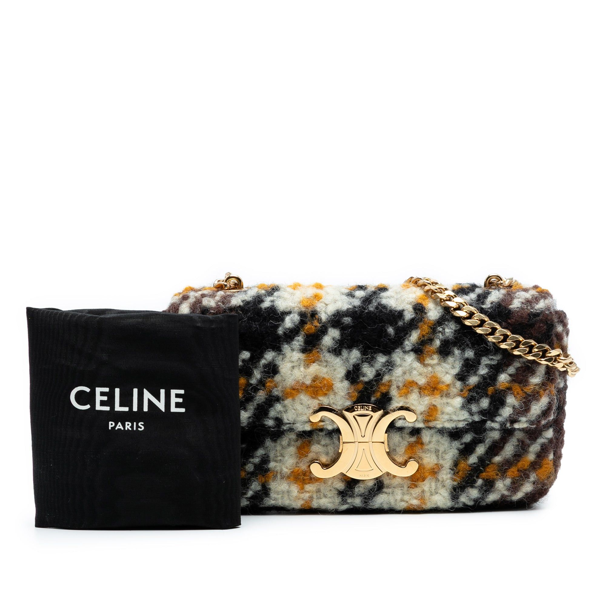 Celine Wool Triomphe Chain Shoulder Bag Size ONE SIZE - 8 Thumbnail