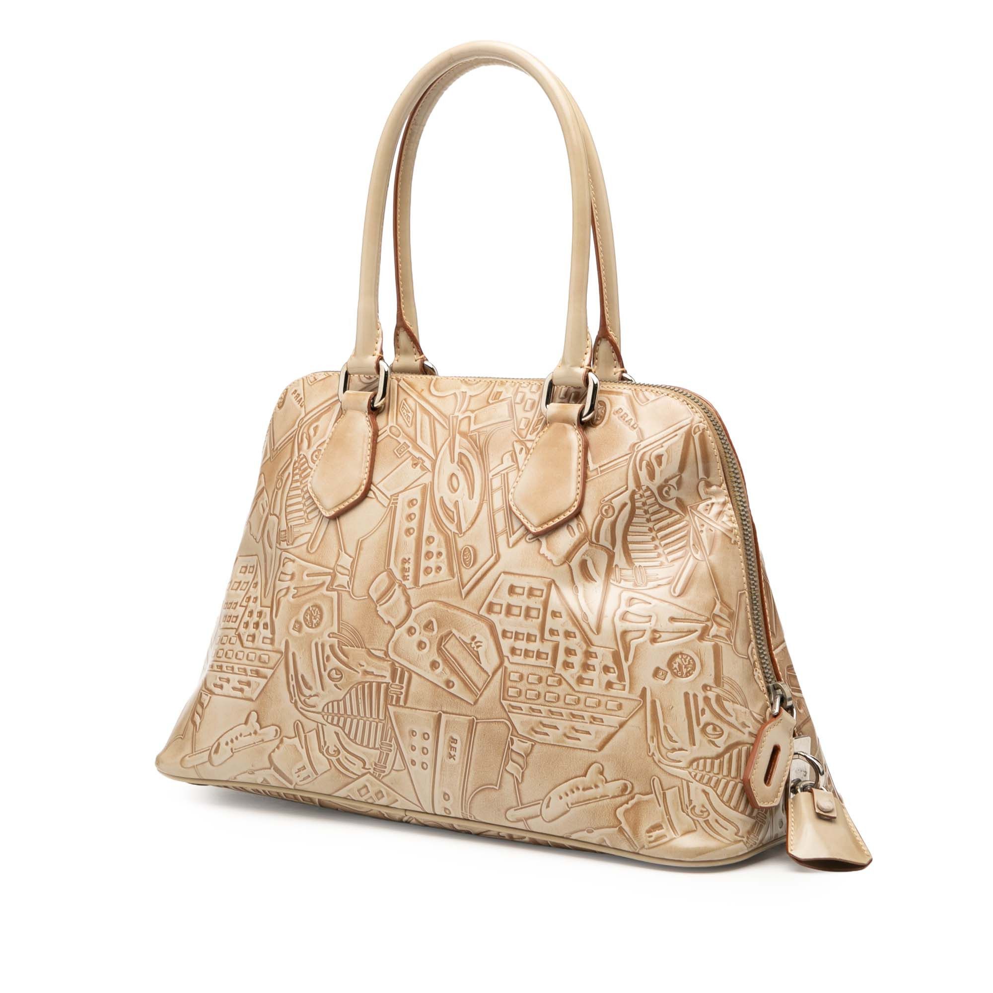 Prada Embossed Leather Handbag Size ONE SIZE - 2 Thumbnail