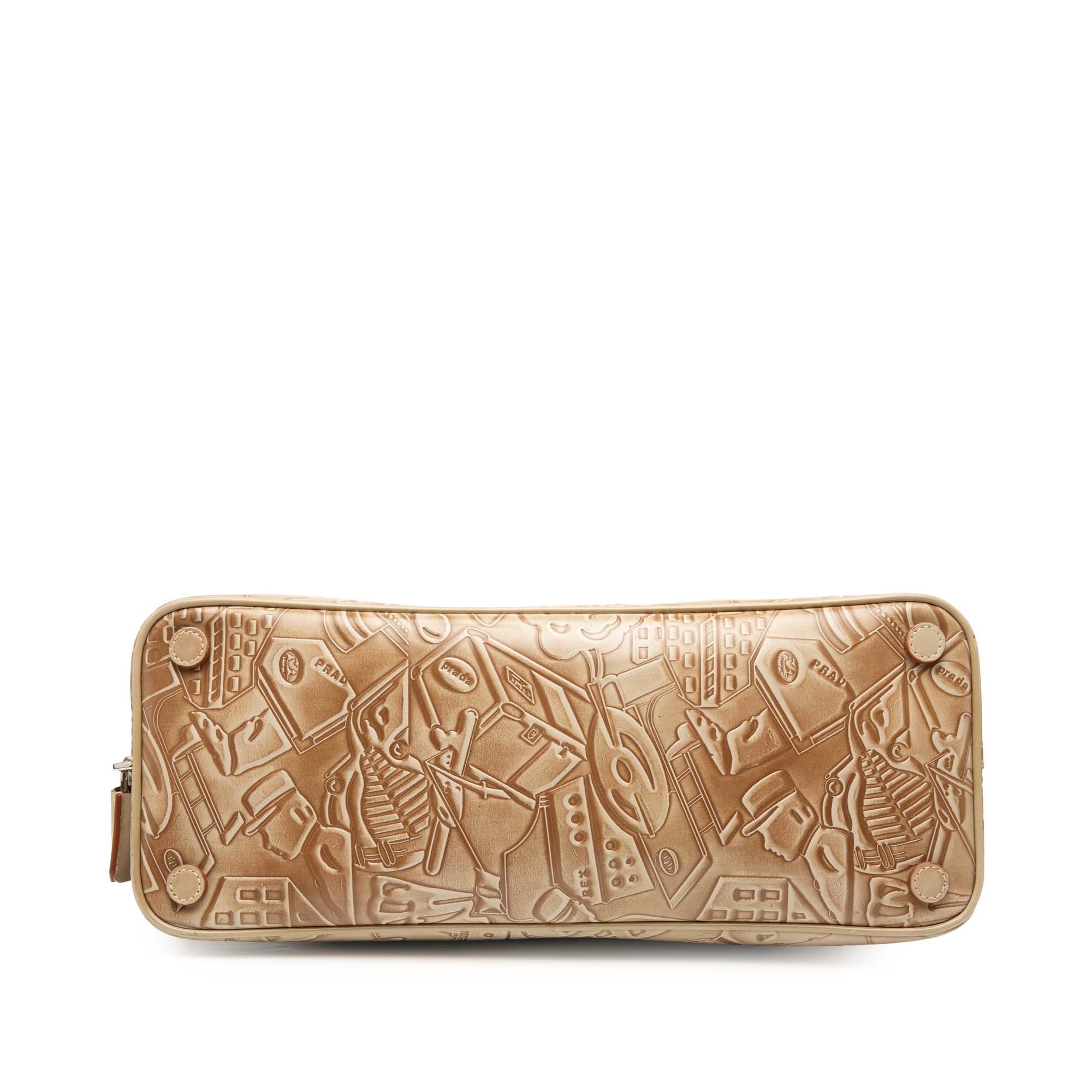 Prada Embossed Leather Handbag Size ONE SIZE - 3 Thumbnail