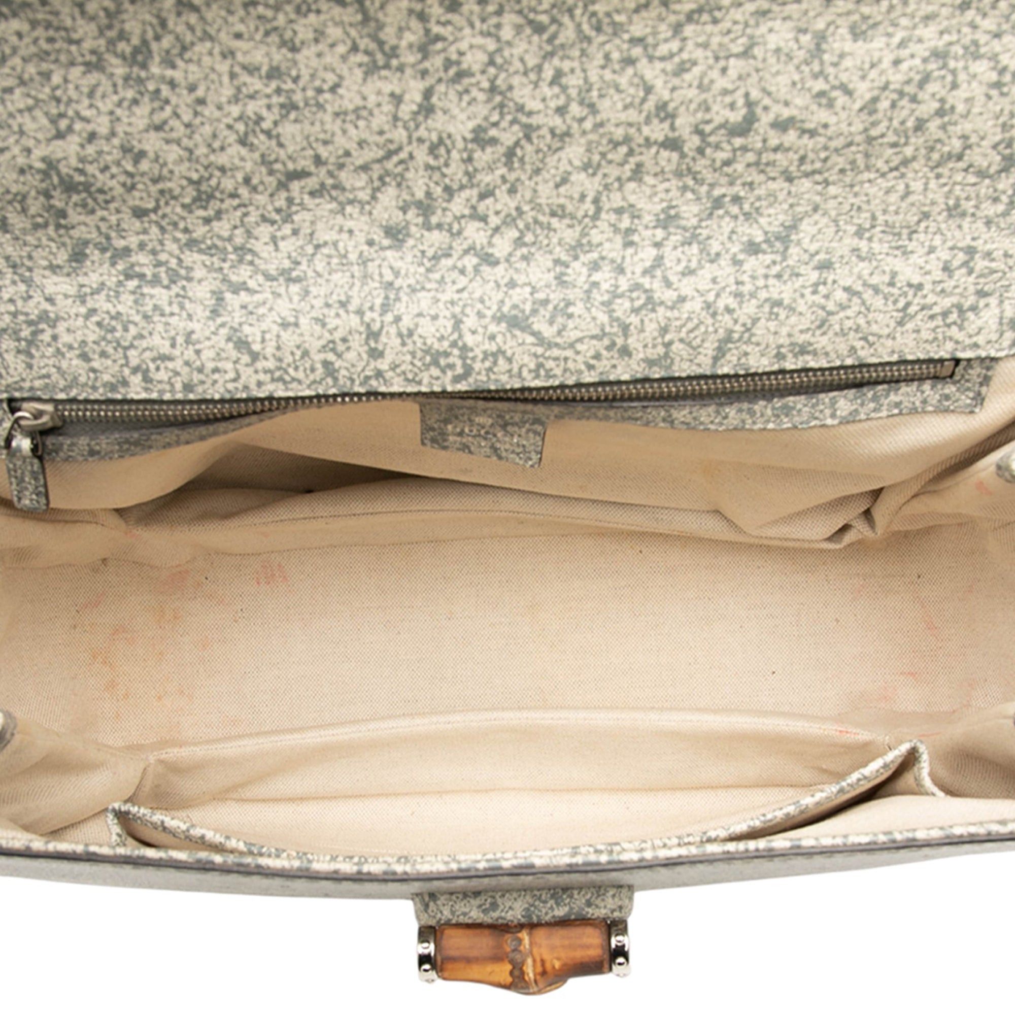 Gucci Large Speckled Leather New Bamboo Top Handle Bag Size ONE SIZE - 4 Thumbnail
