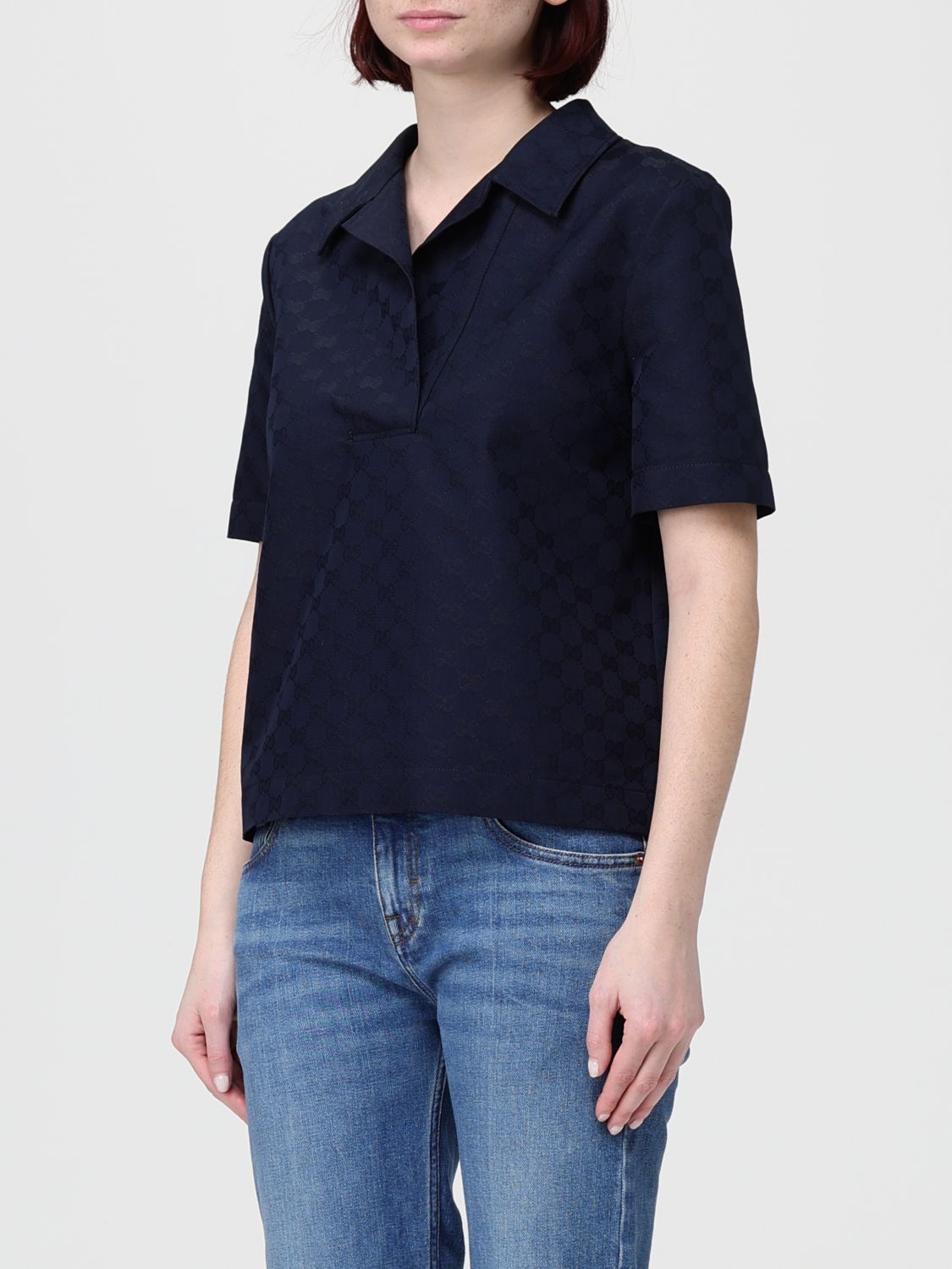 Gucci Gucci Polo Shirt Woman Blue Size M / US 6-8 / IT 42-44 - 4 Thumbnail