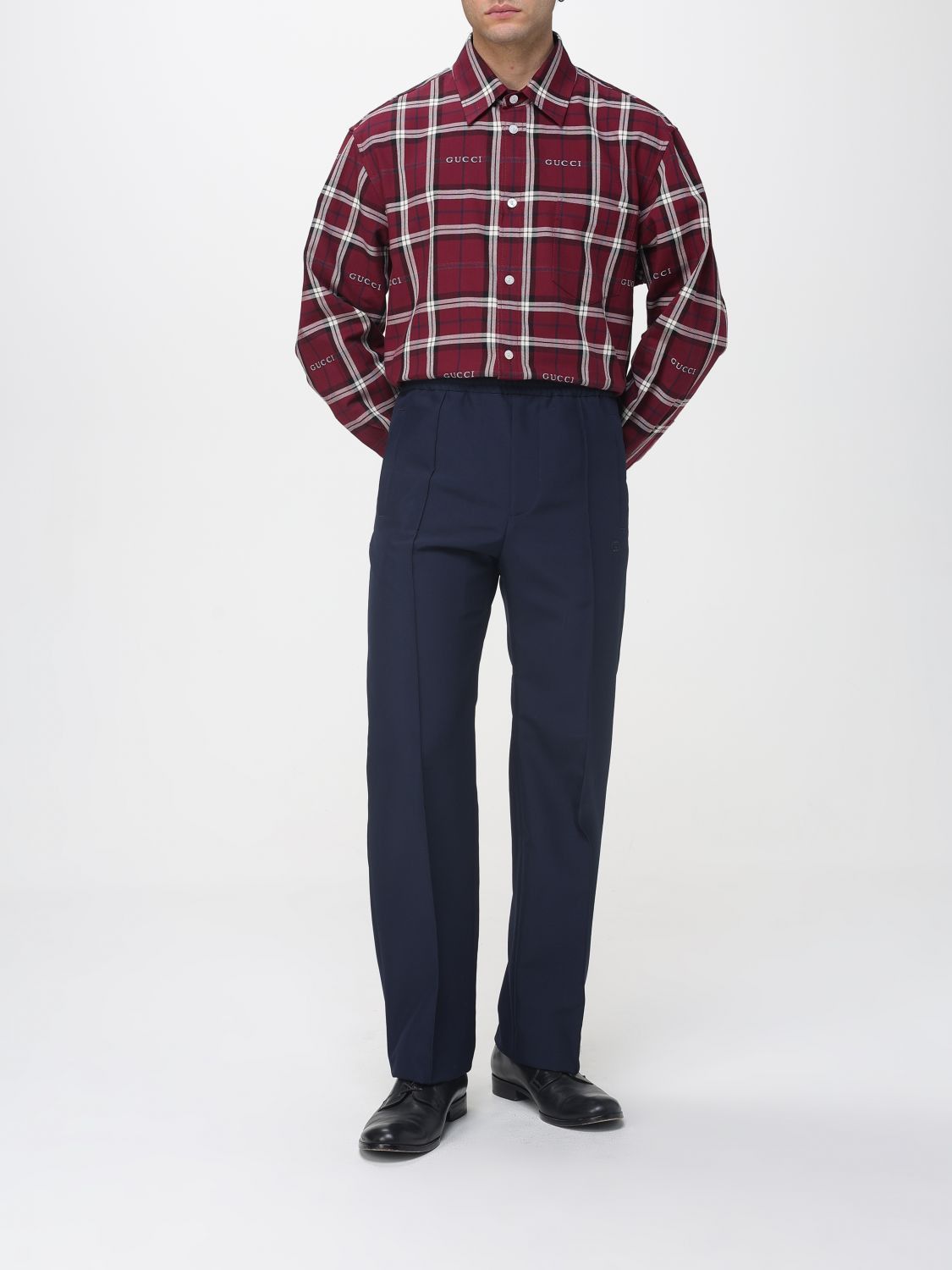 Gucci Gucci Shirt Men Burgundy Size US M / EU 48-50 / 2 - 2 Thumbnail