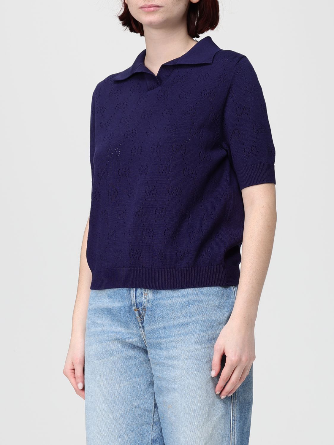 Gucci Gucci Polo Shirt Woman Blue Size M / US 6-8 / IT 42-44 - 4 Thumbnail
