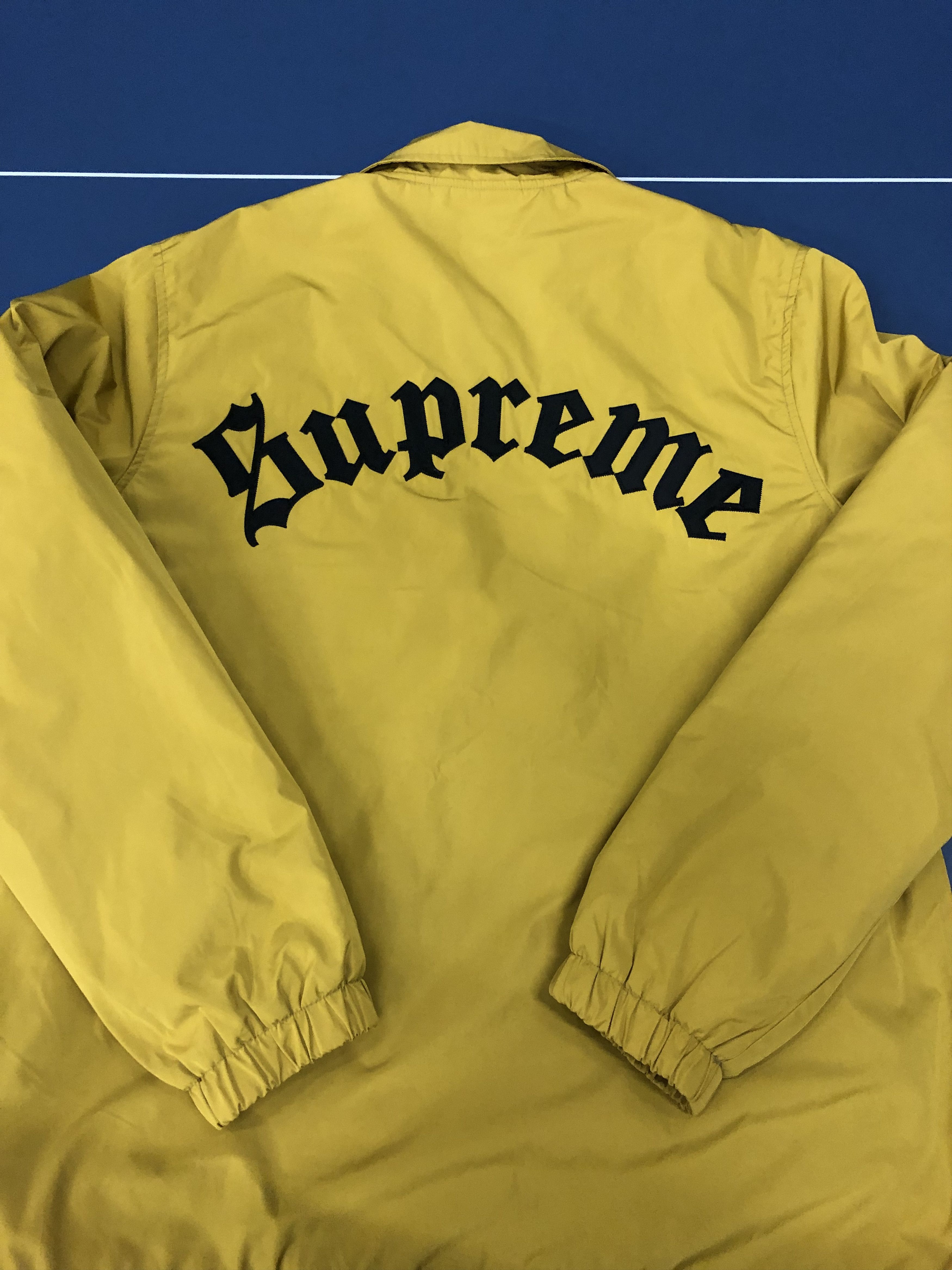 Supreme Supreme Old English Coaches Yellow Gold Jacket FW16 | Grailed