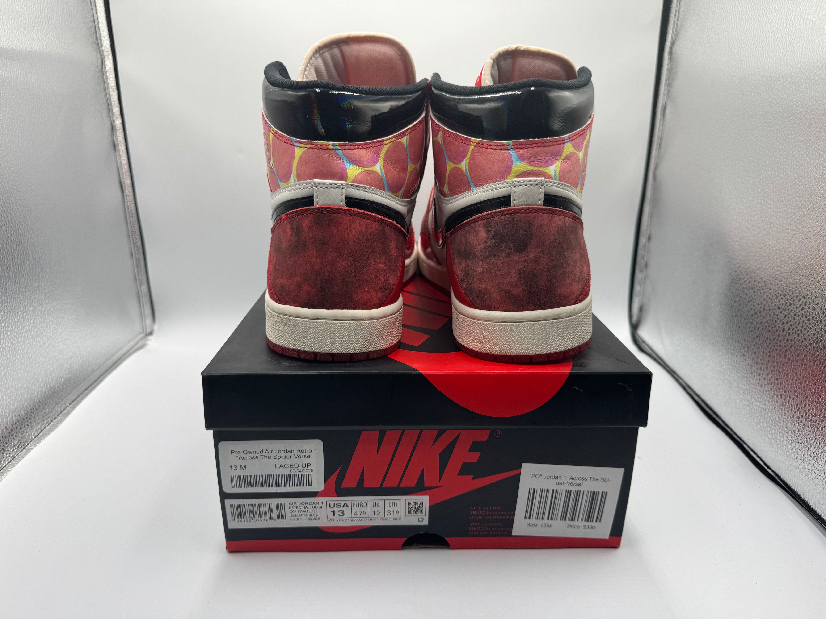 Jordan Brand Pre Owned Air Jordan Retro 1 “Across The Spider-Verse” Size US 13 / EU 46 - 4 Thumbnail