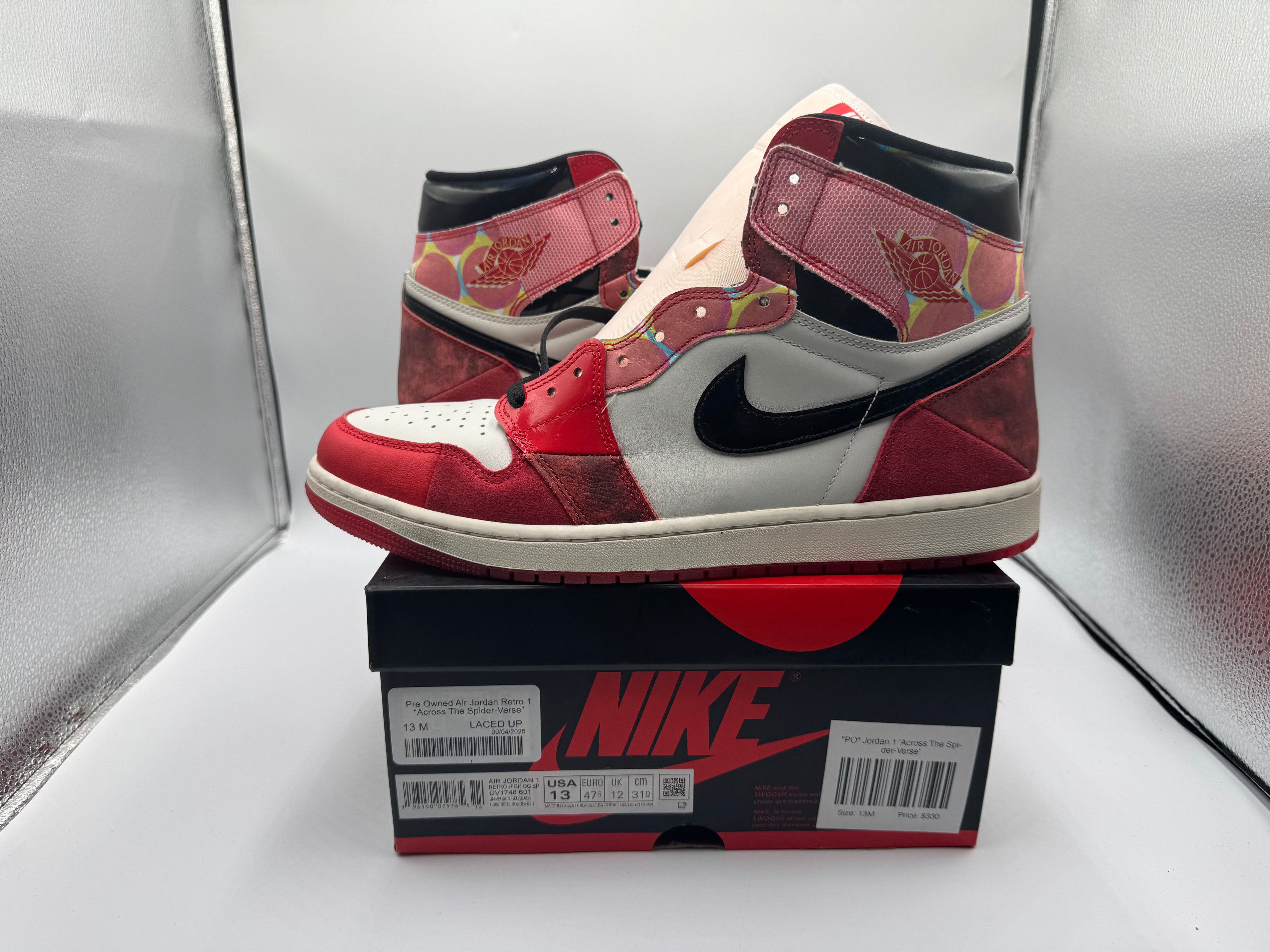 Jordan Brand Pre Owned Air Jordan Retro 1 “Across The Spider-Verse” Size US 13 / EU 46 - 2 Thumbnail