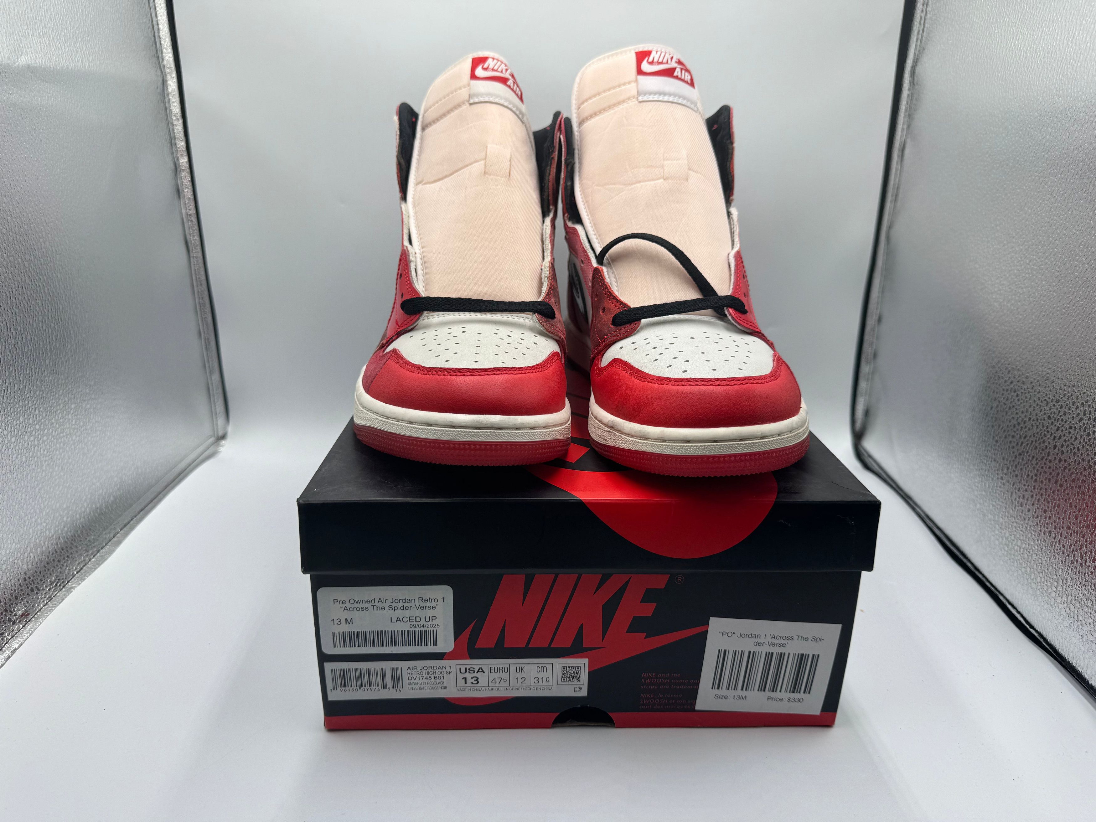 Jordan Brand Pre Owned Air Jordan Retro 1 “Across The Spider-Verse” Size US 13 / EU 46 - 3 Thumbnail