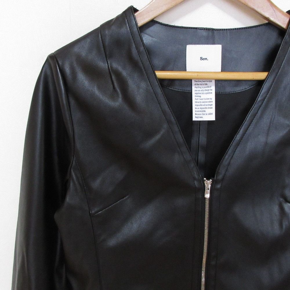 Other Other Sov. Double Standard Clothing Faux Leather Collarless Jacket Plastic / Synthetic Outerwear DUTY FREE for USA Size ONE SIZE - 3 Thumbnail