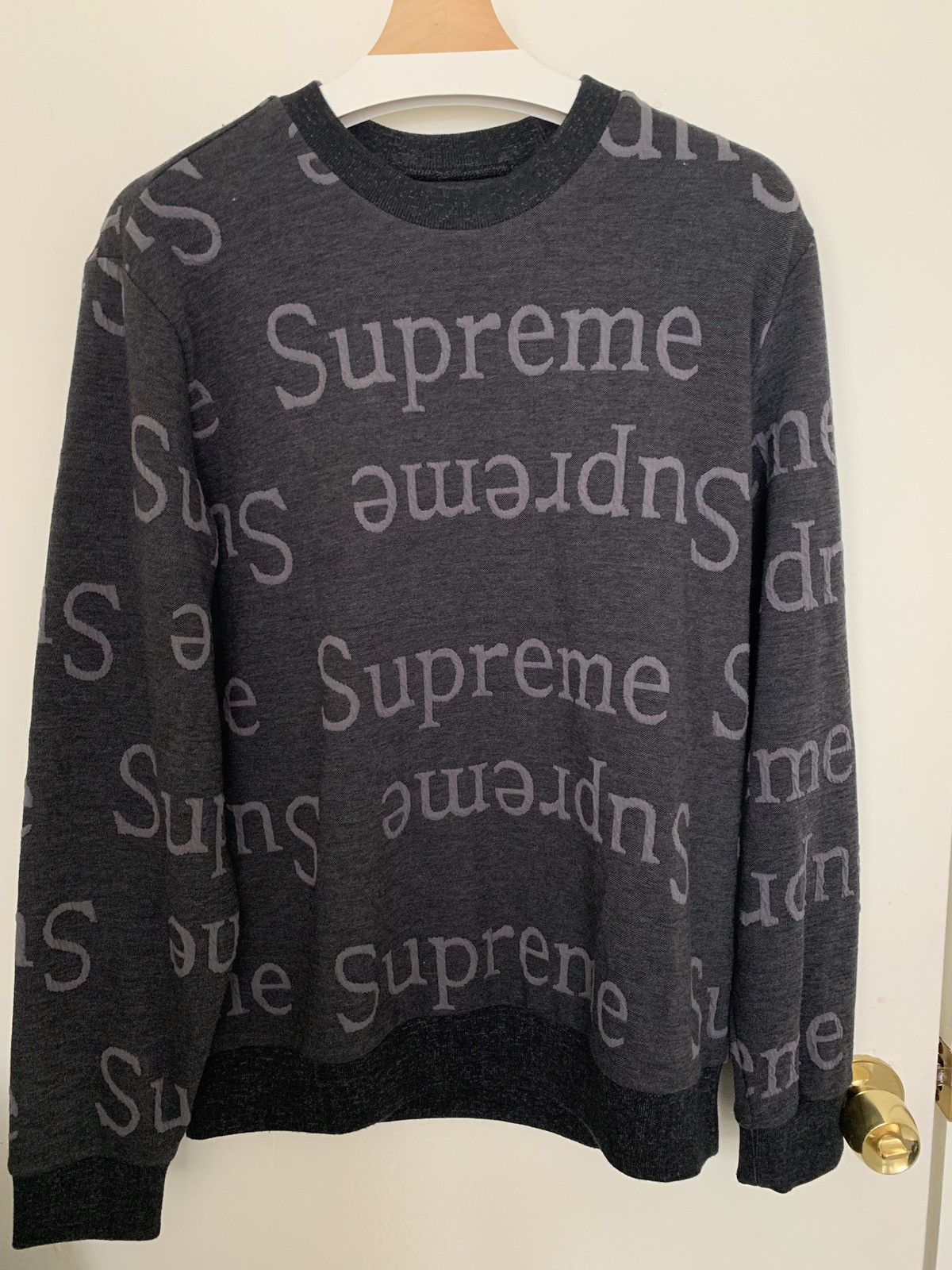 Supreme Jacquard Logo Crewneck | Grailed