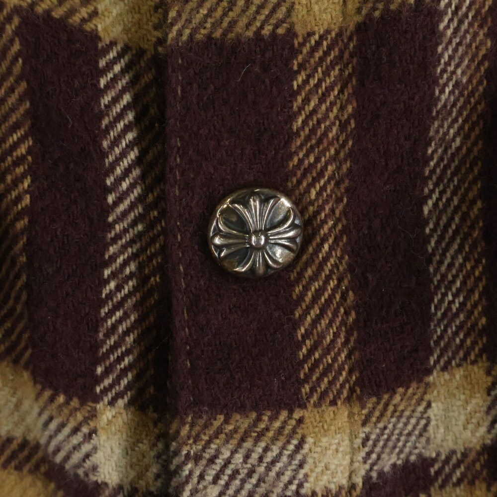Chrome Hearts Chrome Hearts Work Dog Cross Patch Long Sleeve Check Flannel Shirt Brown Size US XL / EU 56 / 4 - 4 Thumbnail