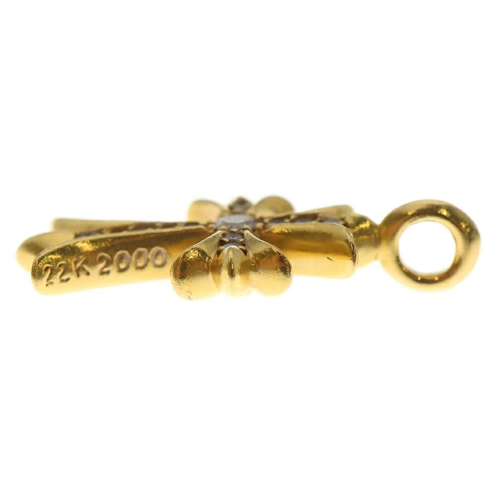 Chrome Hearts Chrome Hearts 22k Tiny Crsf Diamond Fat Cross Pave Pendant Gold Size ONE SIZE - 3 Thumbnail