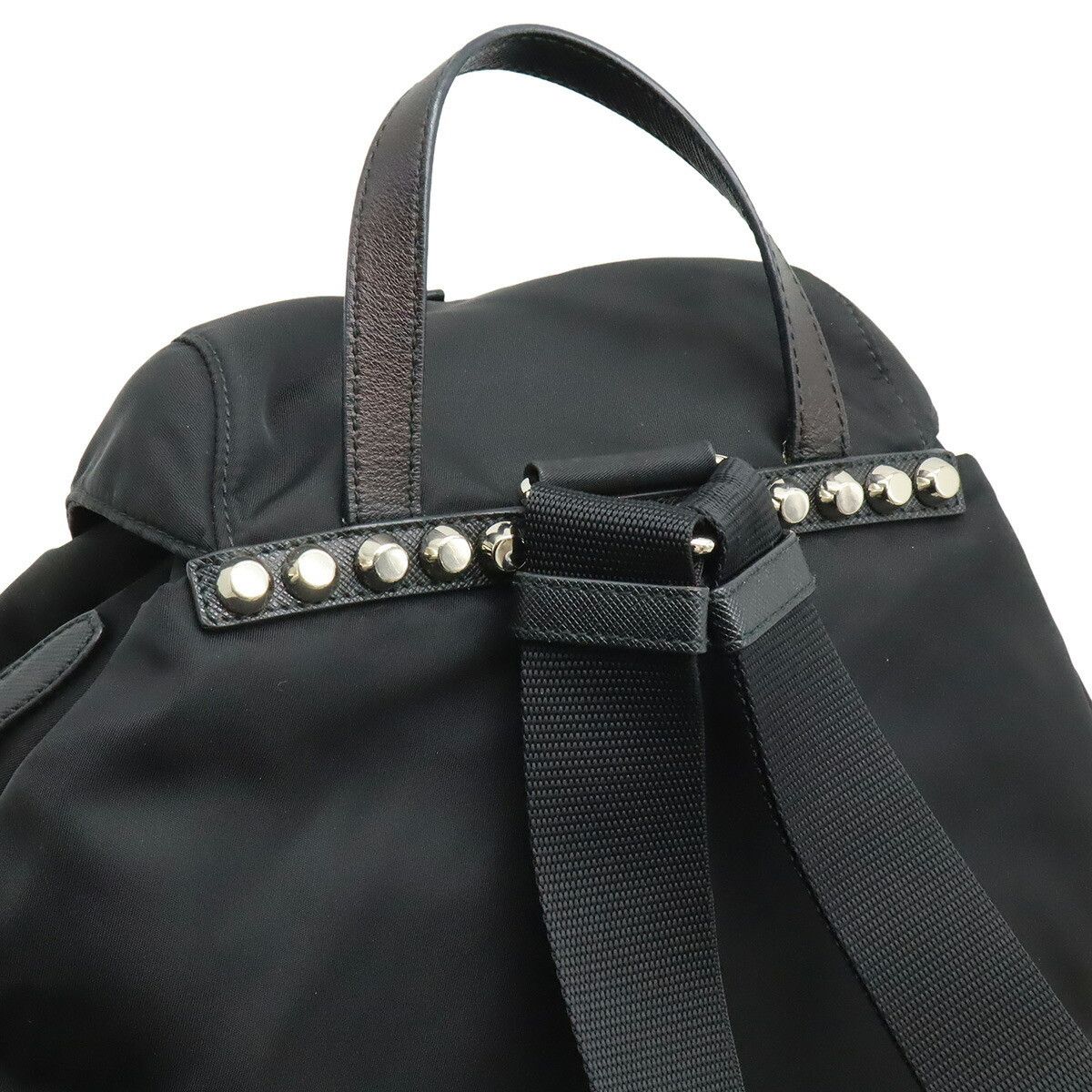 Prada Prada Prada Triangle Logo Nylon Leather Backpack Textile Backpack 1BZ811 DUTY FREE for USA Size ONE SIZE - 4 Thumbnail