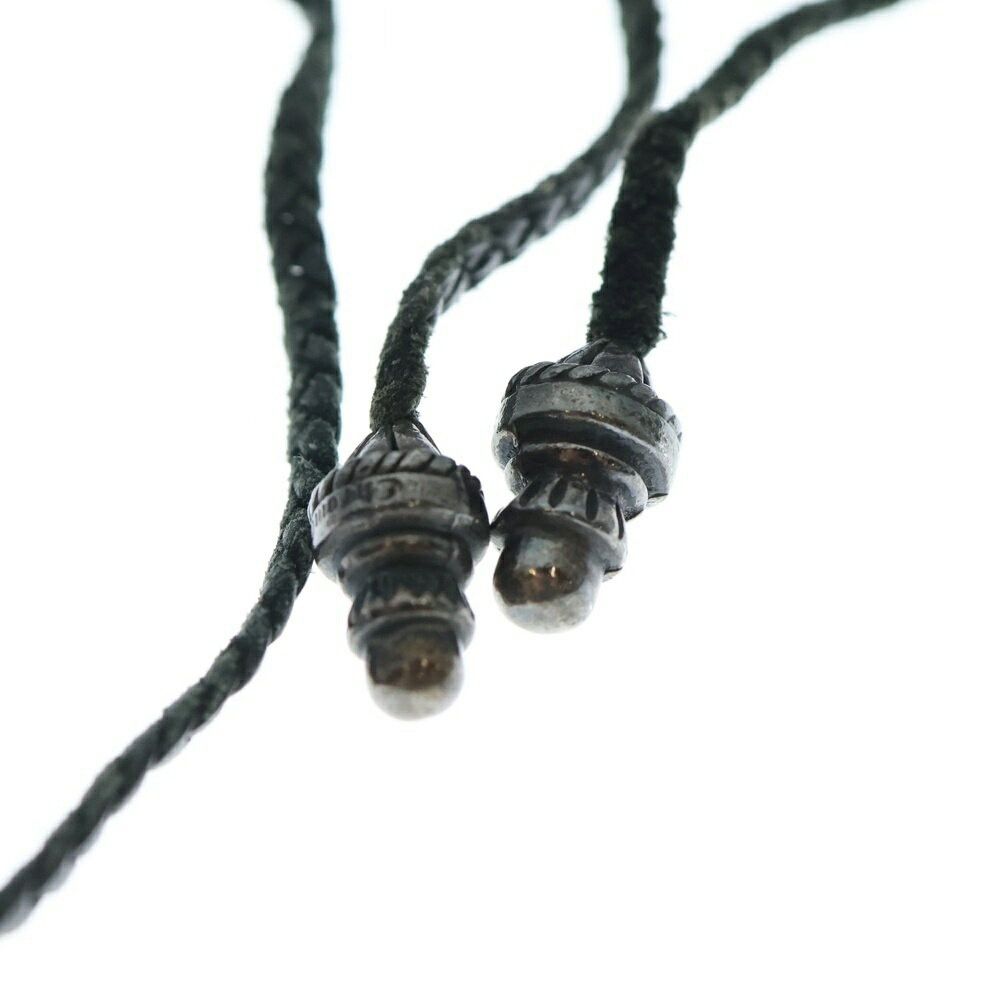 Chrome Hearts Chrome Hearts Crow Leather Braid Necklace Silverblack Size ONE SIZE - 4 Thumbnail