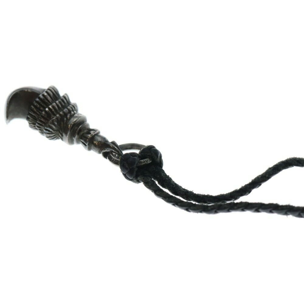Chrome Hearts Chrome Hearts Crow Leather Braid Necklace Silverblack Size ONE SIZE - 6 Thumbnail