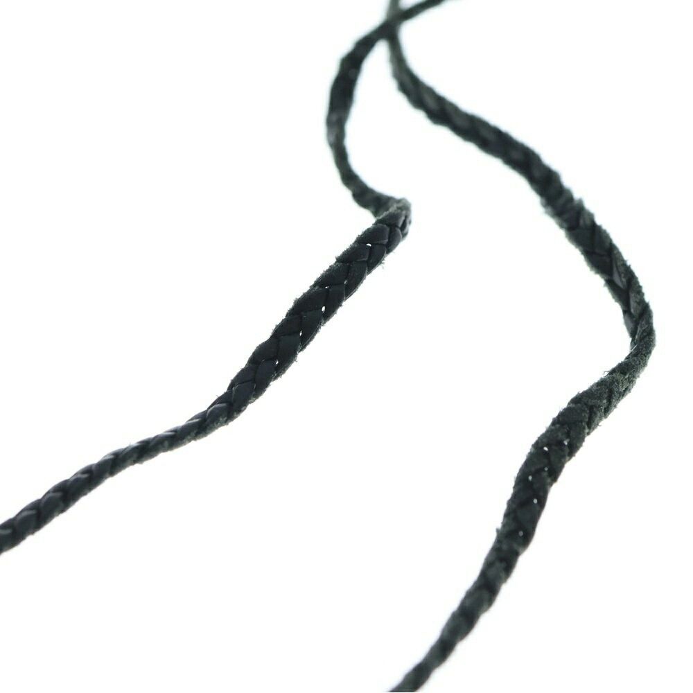 Chrome Hearts Chrome Hearts Crow Leather Braid Necklace Silverblack Size ONE SIZE - 5 Thumbnail