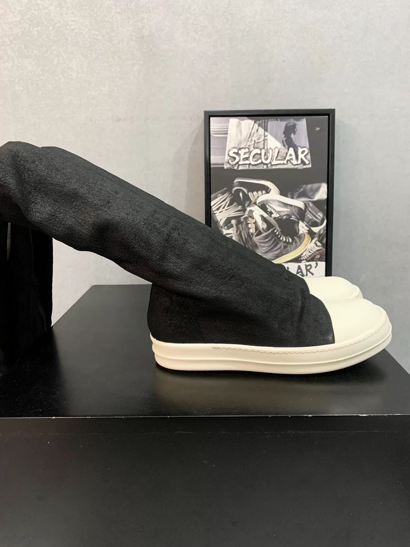 Rick Owens Rick Owens Lambskin Over-the-Knee Boots Size US 5.5 / IT 35.5 - 4 Thumbnail