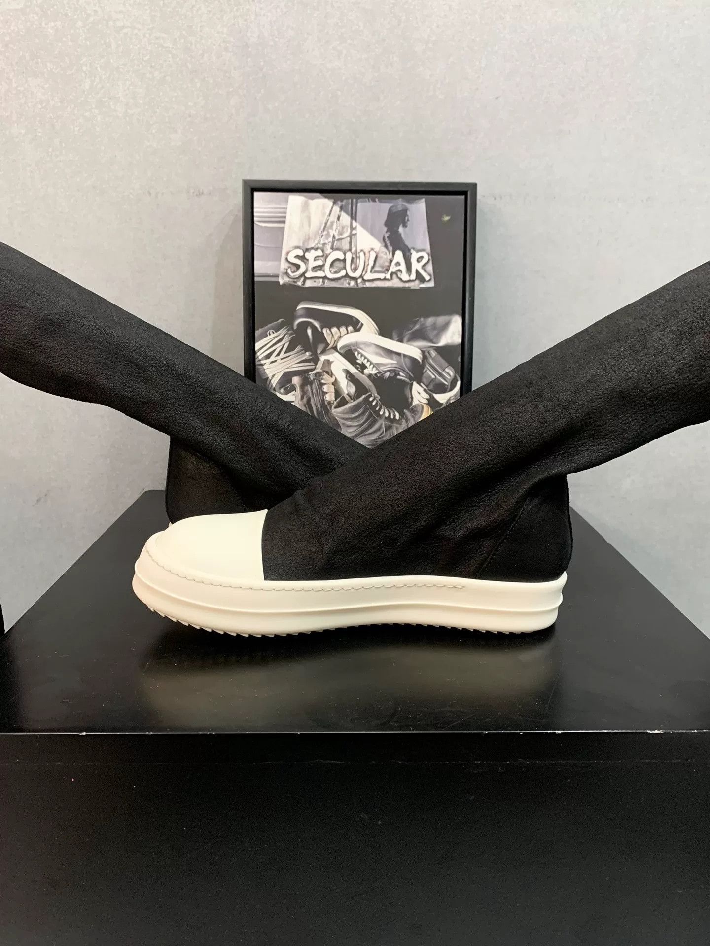 Rick Owens Rick Owens Lambskin Over-the-Knee Boots Size US 5.5 / IT 35.5 - 6 Thumbnail