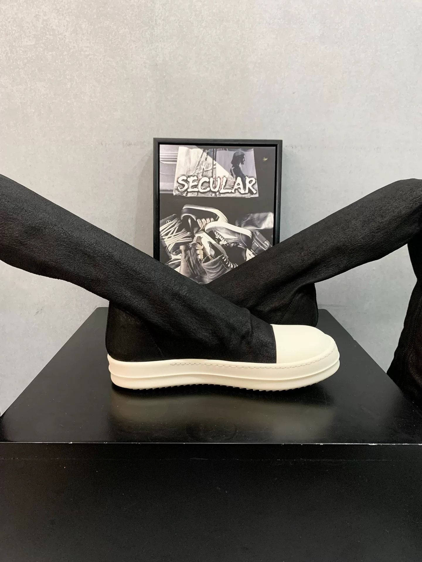 Rick Owens Rick Owens Lambskin Over-the-Knee Boots Size US 5.5 / IT 35.5 - 5 Thumbnail